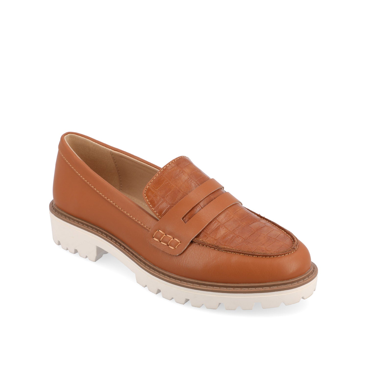 KENLY LOAFER FLATS IN VEGAN LEATHER - Tan PU