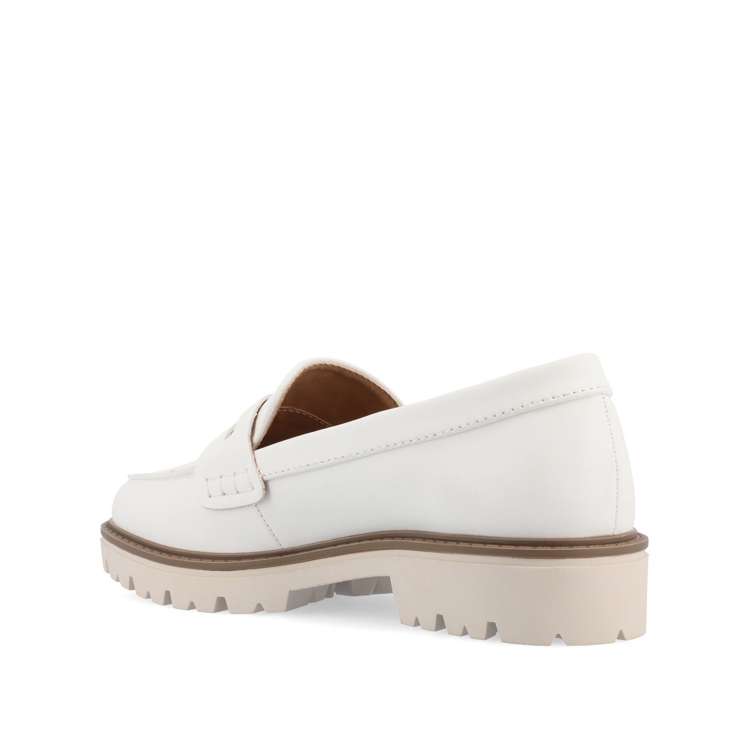 KENLY LOAFER FLATS IN VEGAN LEATHER - White PU