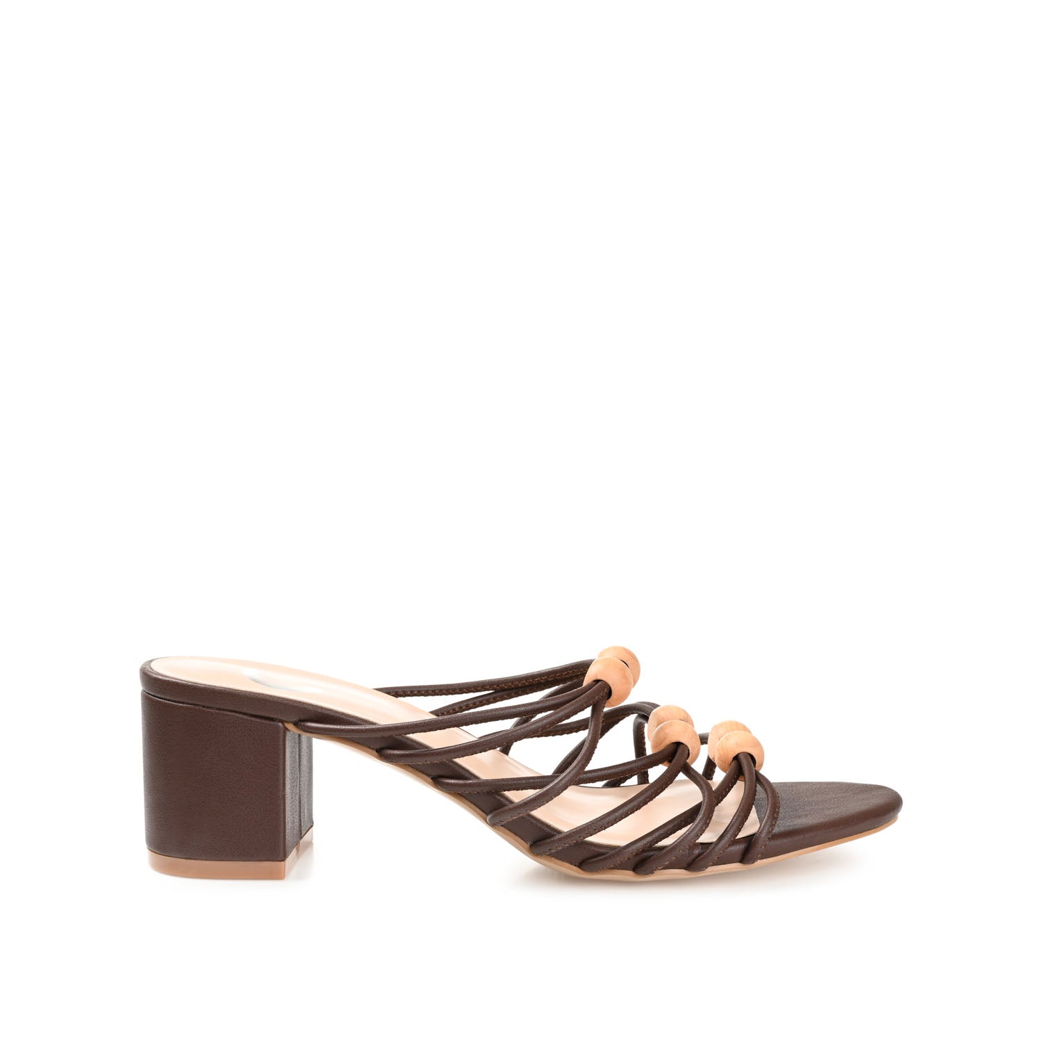 KENNADI BLOCK HEELED MULTI STRAP SANDALS - Brown