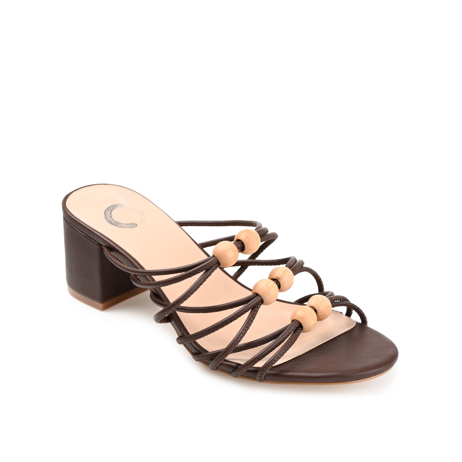 KENNADI BLOCK HEELED MULTI STRAP SANDALS - Brown