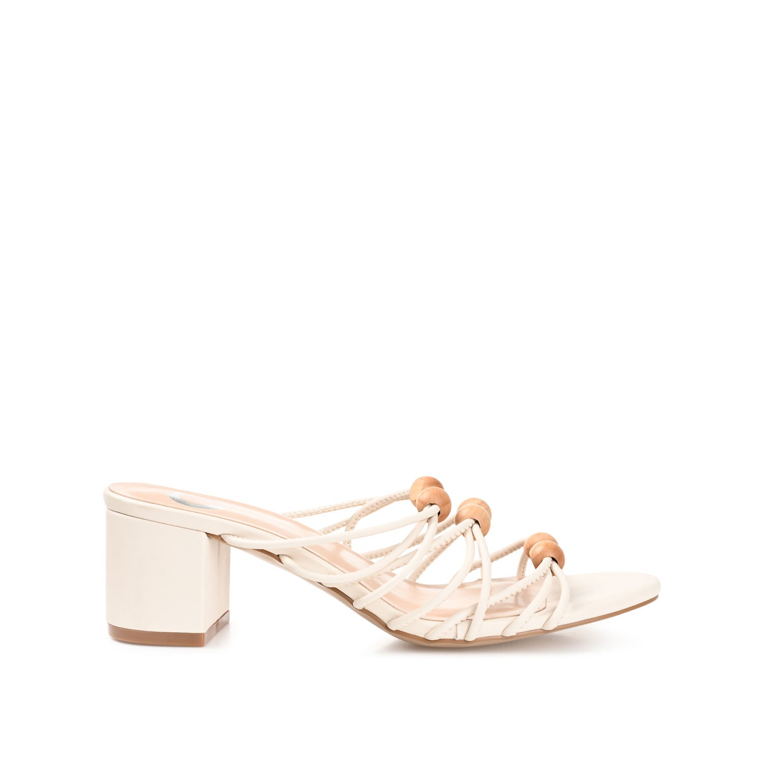 KENNADI BLOCK HEELED MULTI STRAP SANDALS - Ivory