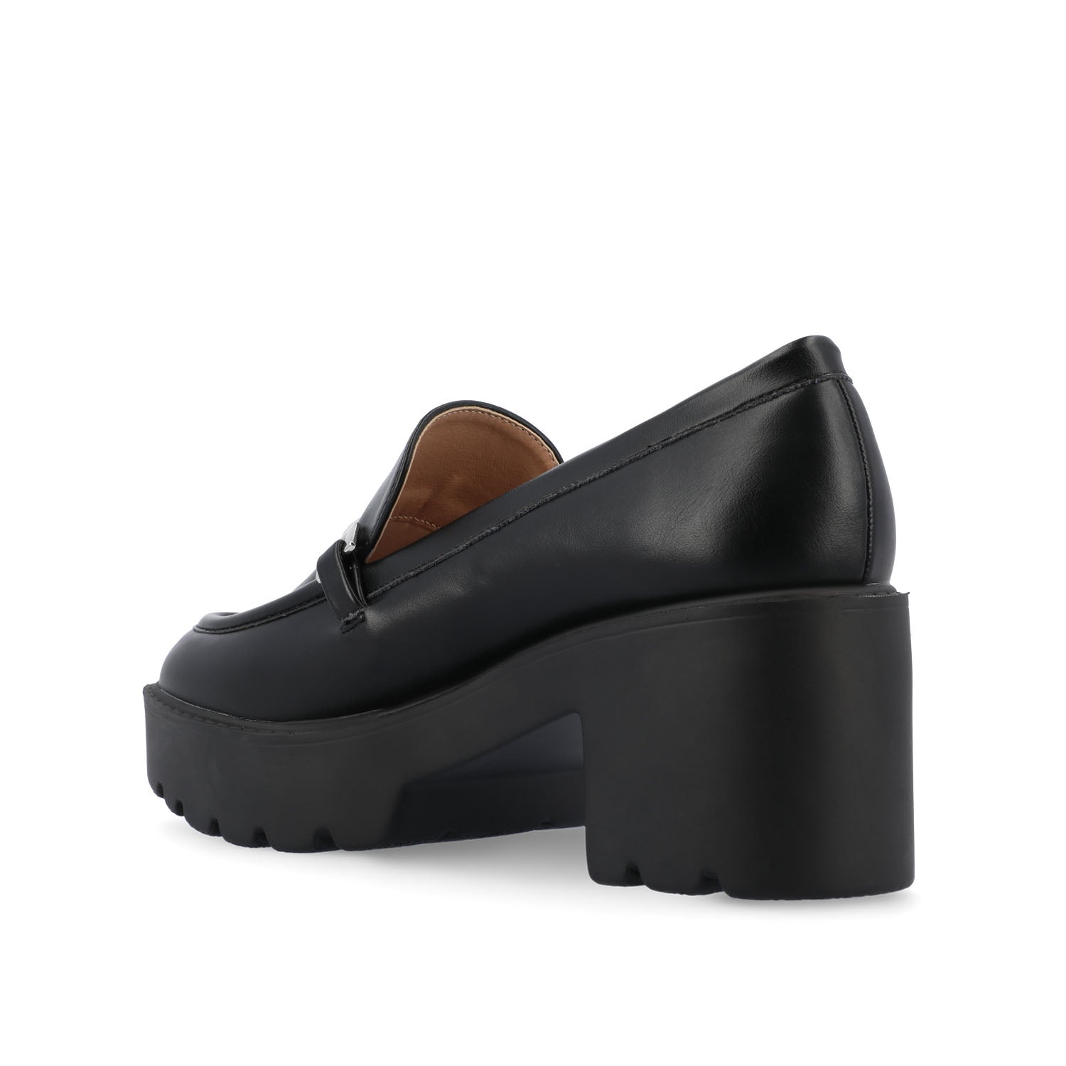 KEZZIAH LOAFER BLOCK HEELS IN VEGAN LEATHER