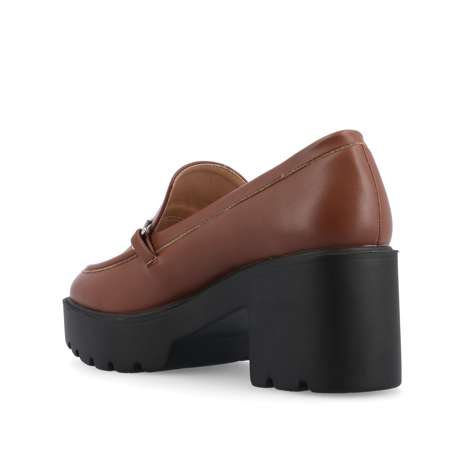 KEZZIAH BLOCK HEEL LOAFERS IN WIDE - Brown