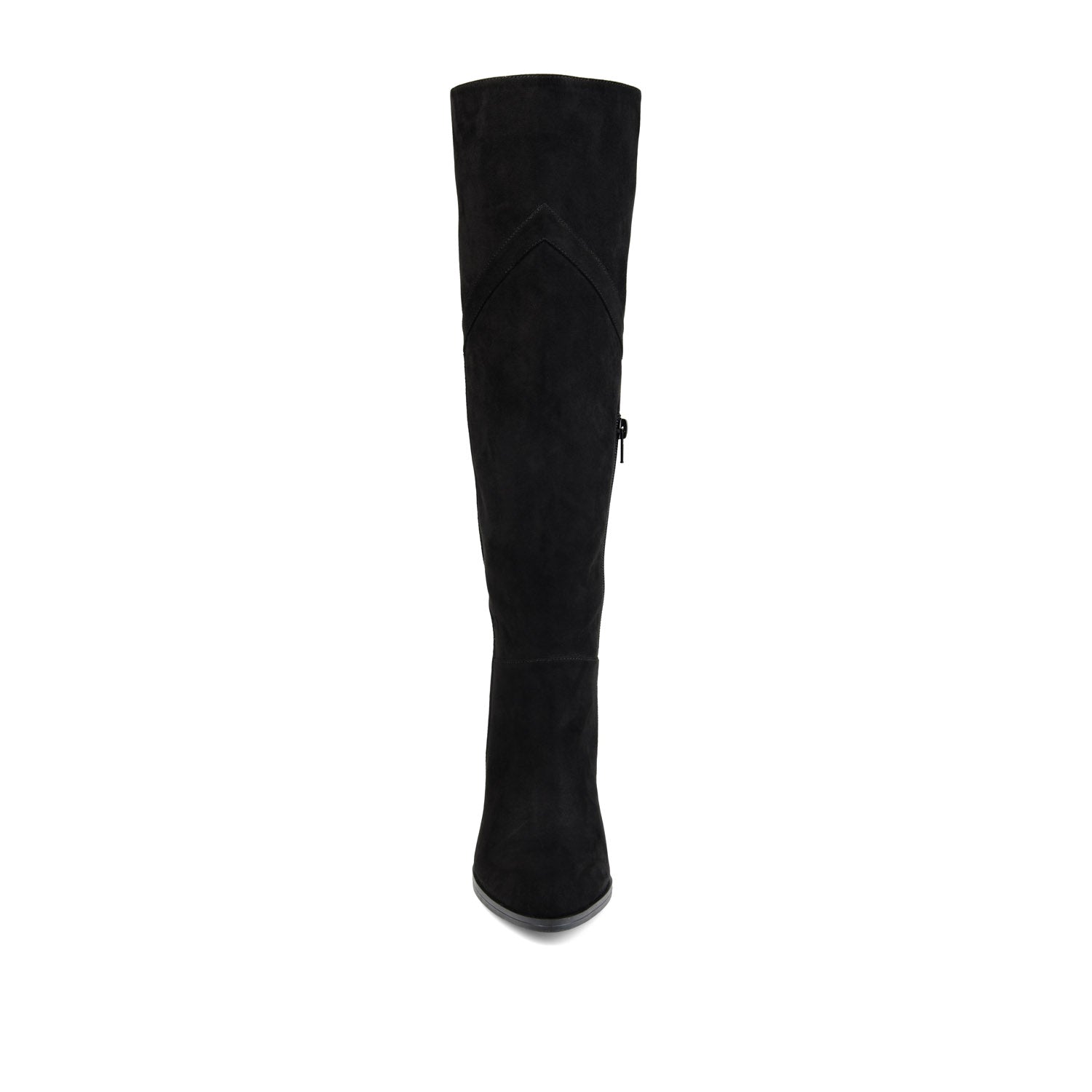 KYLLIE KNEE-HIGH BOOTS IN WIDE CALF - Black Faux Suede