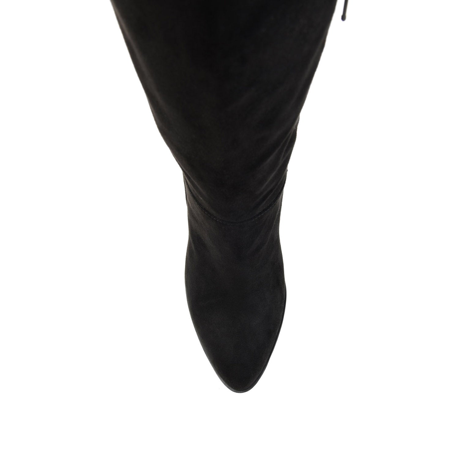 KYLLIE KNEE-HIGH BOOTS IN WIDE CALF - Black Faux Suede