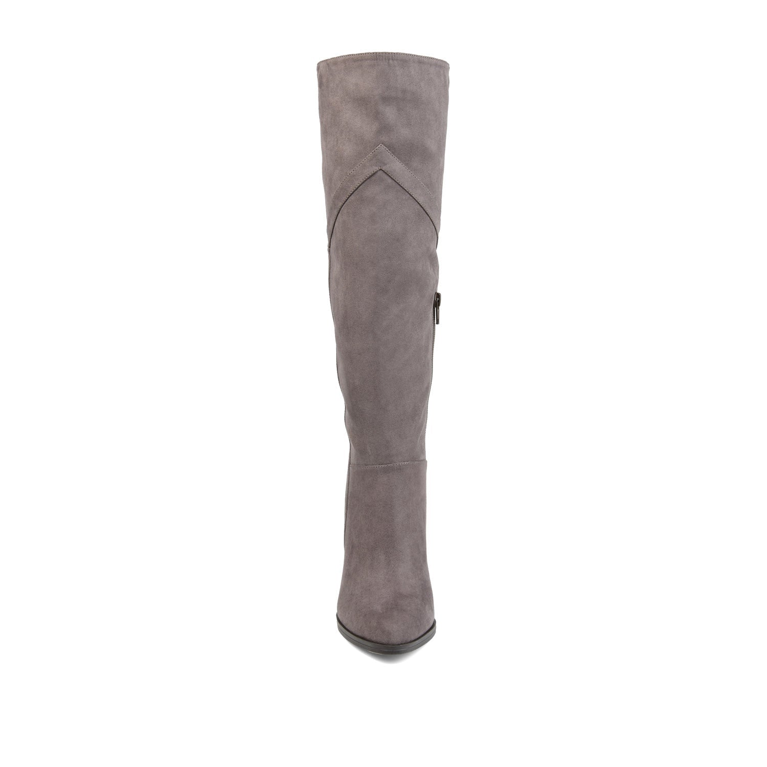 KYLLIE KNEE-HIGH BOOTS IN WIDE CALF - Grey Faux Suede