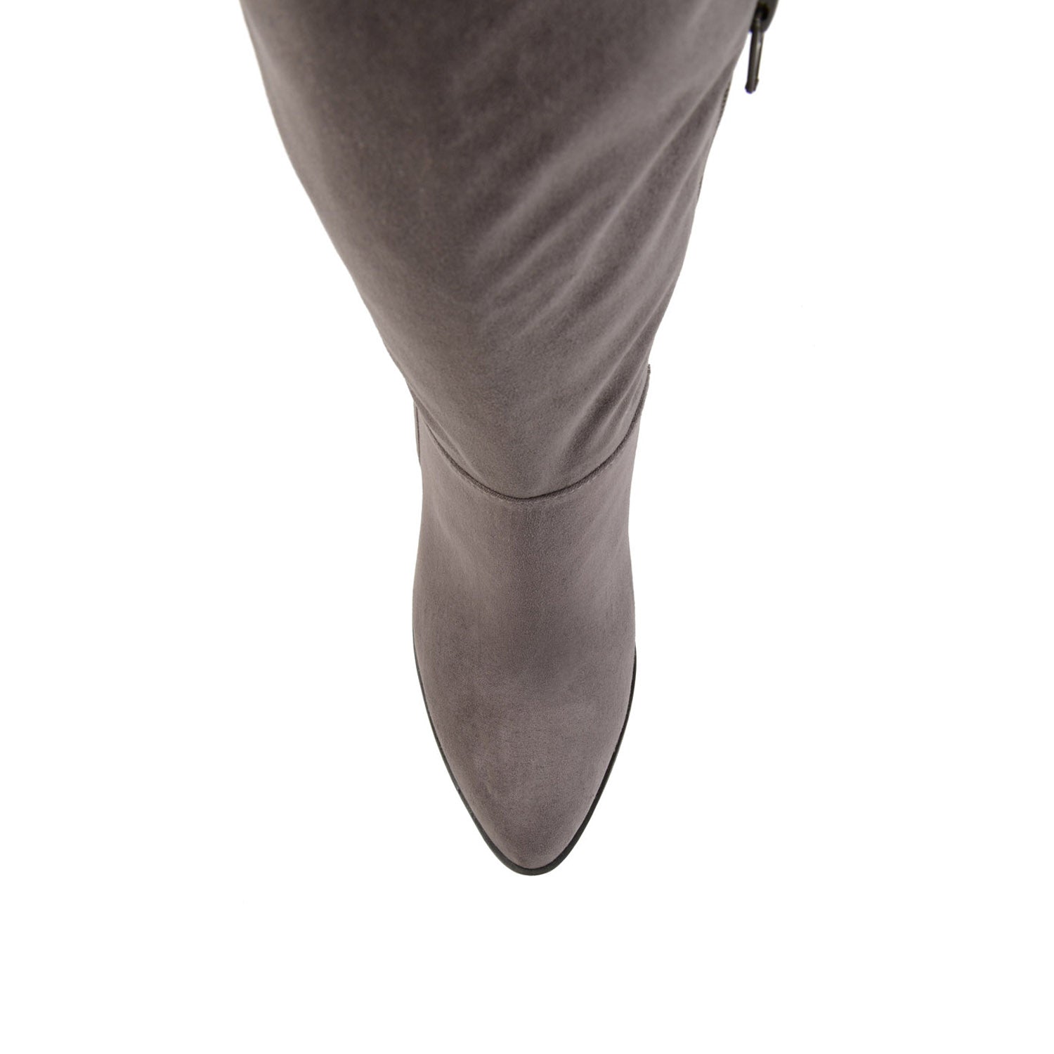 KYLLIE KNEE-HIGH BOOTS IN X-WIDE CALF - Grey Faux Suede