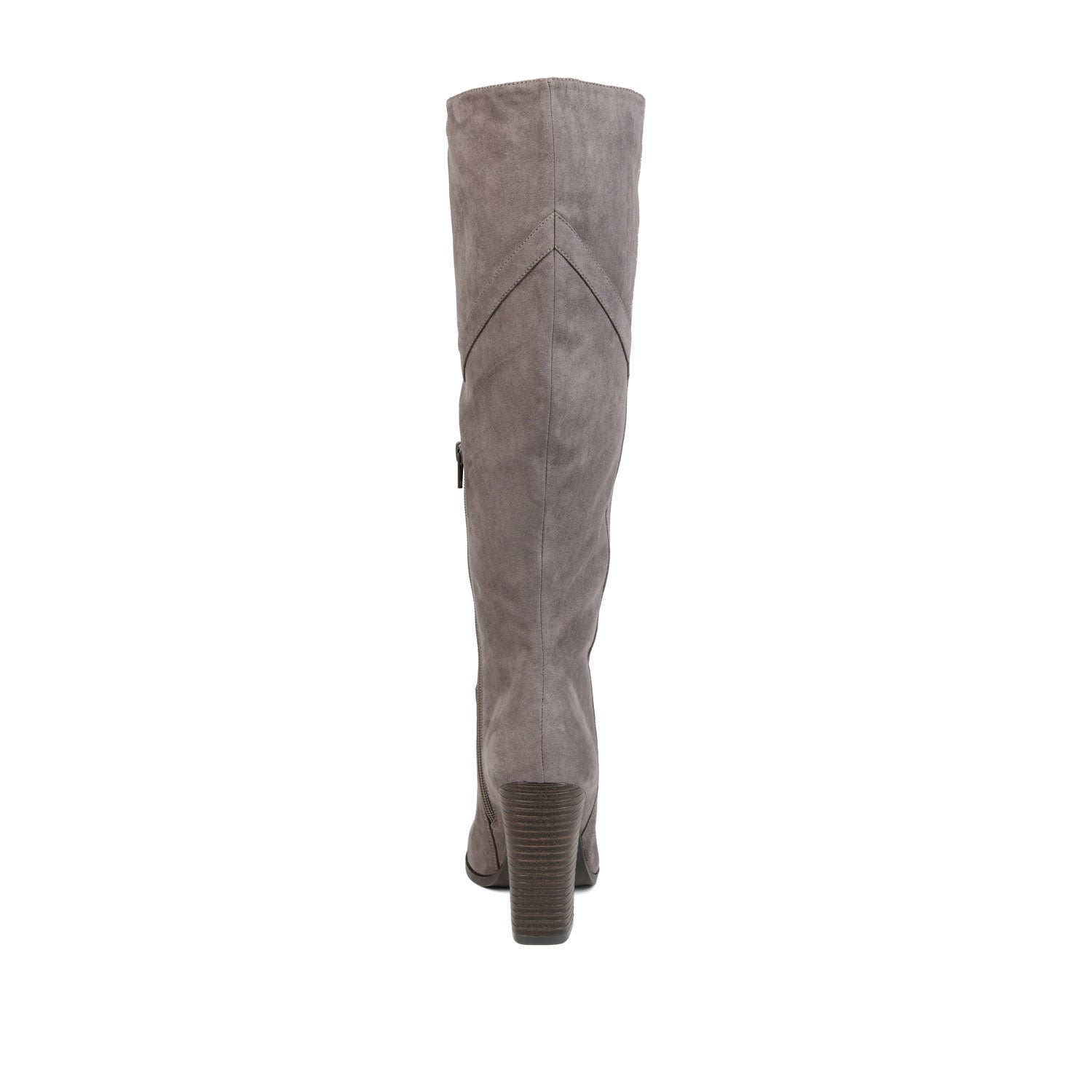 KYLLIE KNEE-HIGH BOOTS IN X-WIDE CALF - Grey Faux Suede