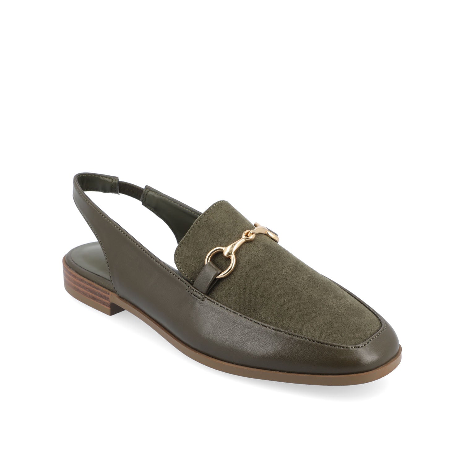 LAINEY LOAFER FLATS IN VEGAN LEATHER - Green