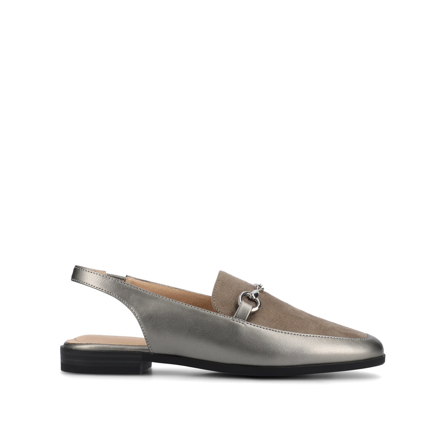 LAINEY LOAFER FLATS IN VEGAN LEATHER - Pewter