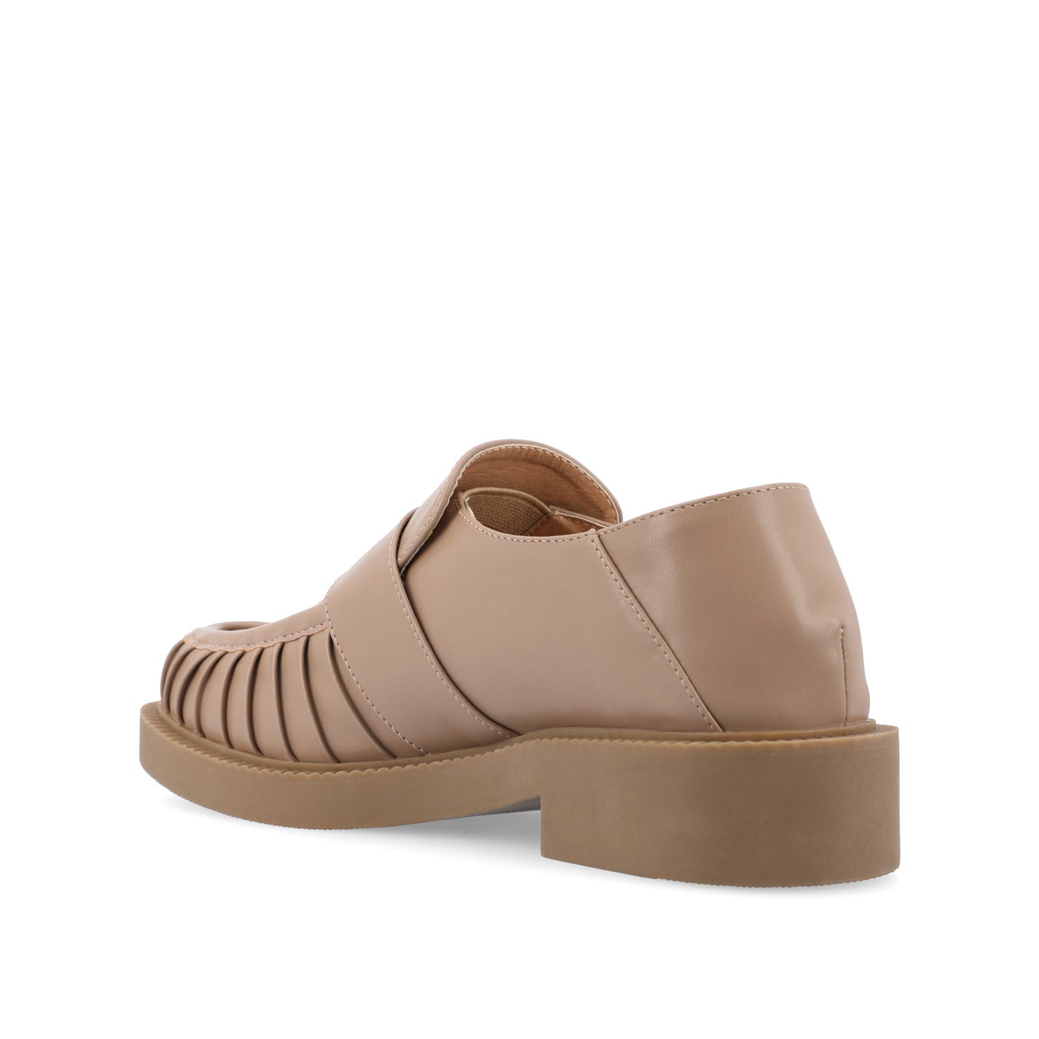 LAKENN RUCHED LOAFER FLAT IN VEGAN LEATHER - Taupe