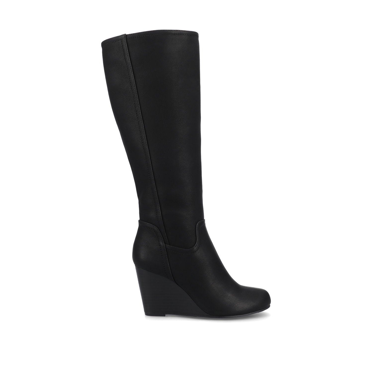LANGLY KNEE-HIGH BOOTS IN VEGAN LEATHER - Black