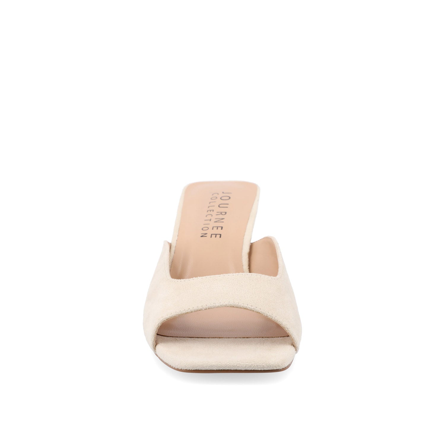 LARNA FAUX SUEDE PEEP TOE KITTEN HEELS - Bone