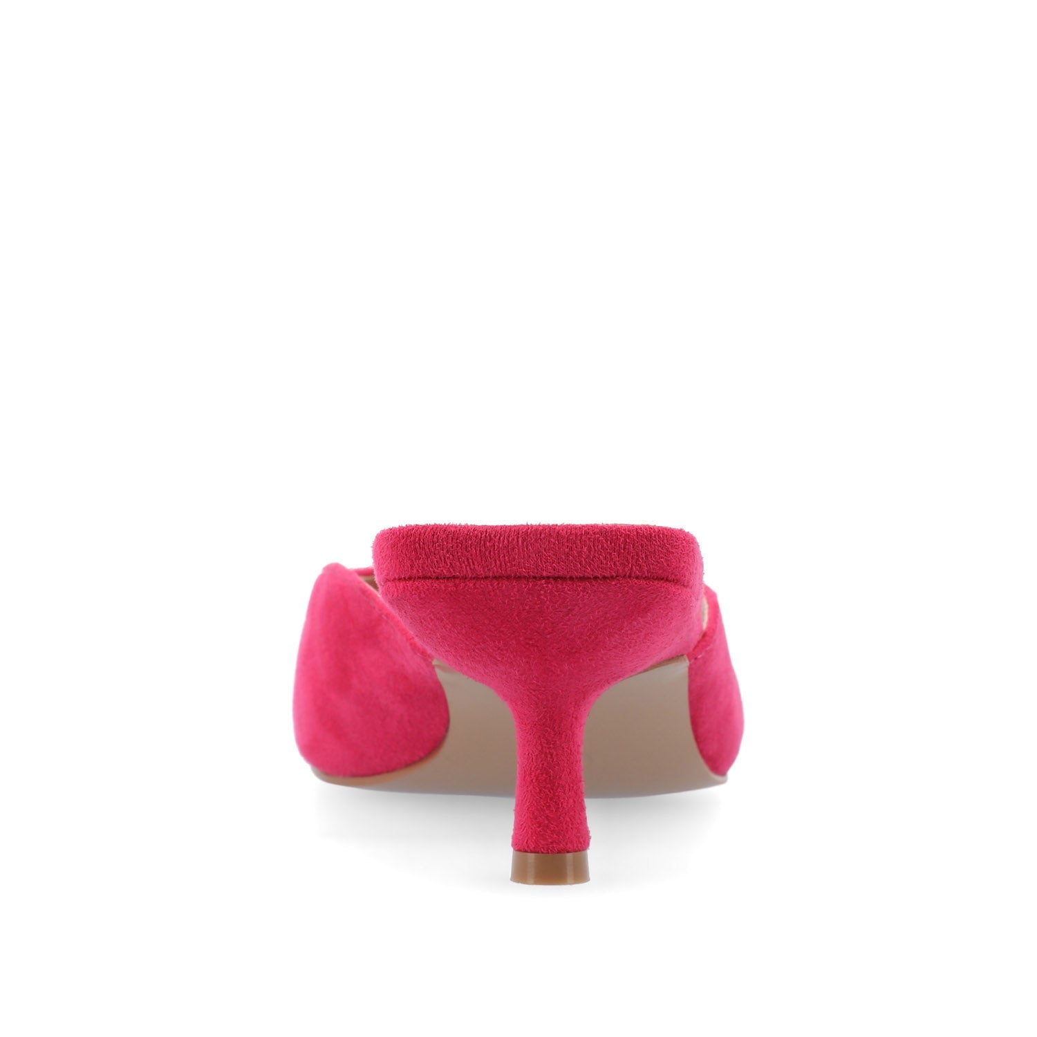 LARNA FAUX SUEDE PEEP TOE KITTEN HEELS IN WIDE - Fuchsia