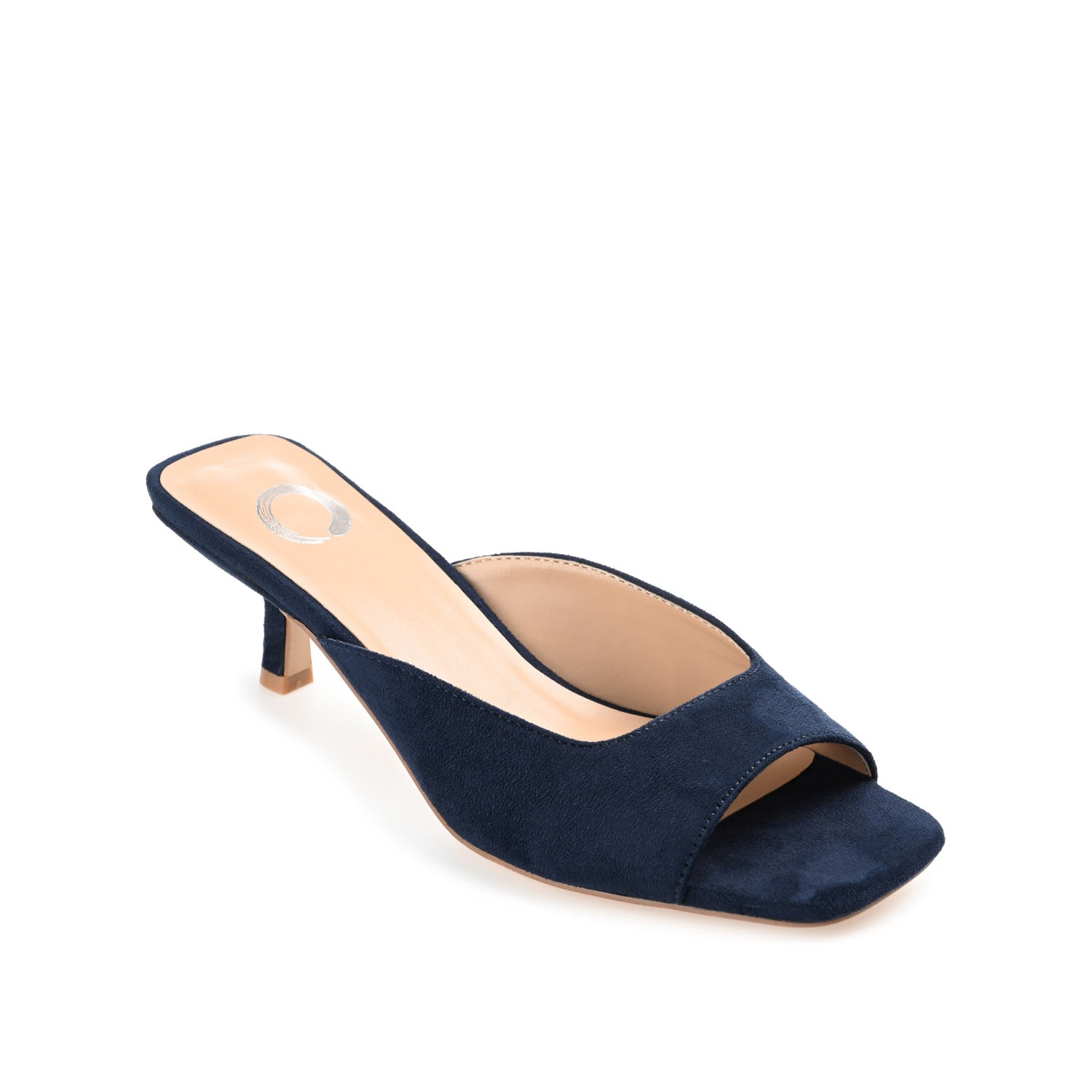 LARNA FAUX SUEDE PEEP TOE KITTEN HEELS - Navy Nubuck
