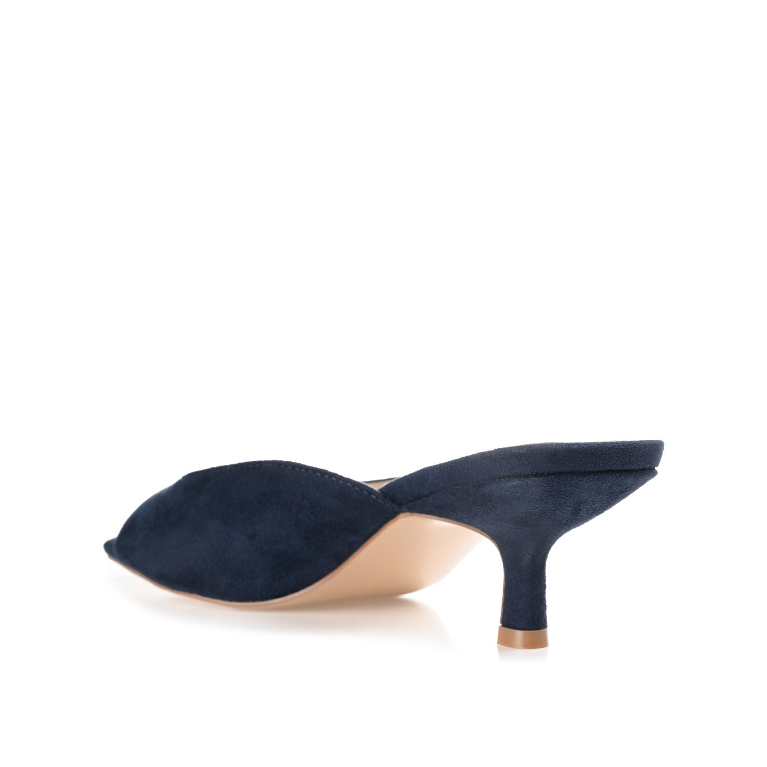 LARNA FAUX SUEDE PEEP TOE KITTEN HEELS - Navy Nubuck
