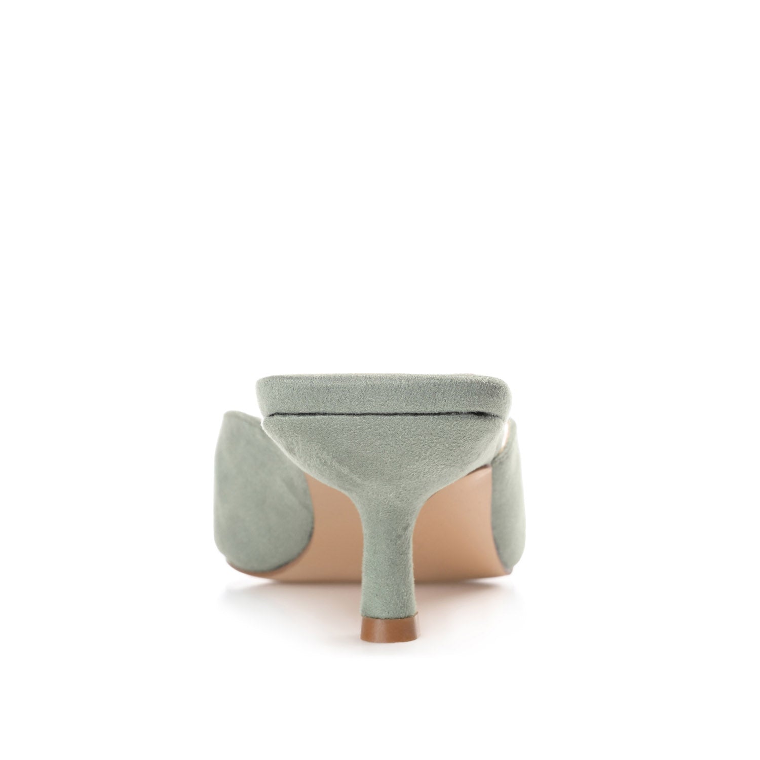 LARNA FAUX SUEDE PEEP TOE KITTEN HEELS - Sage
