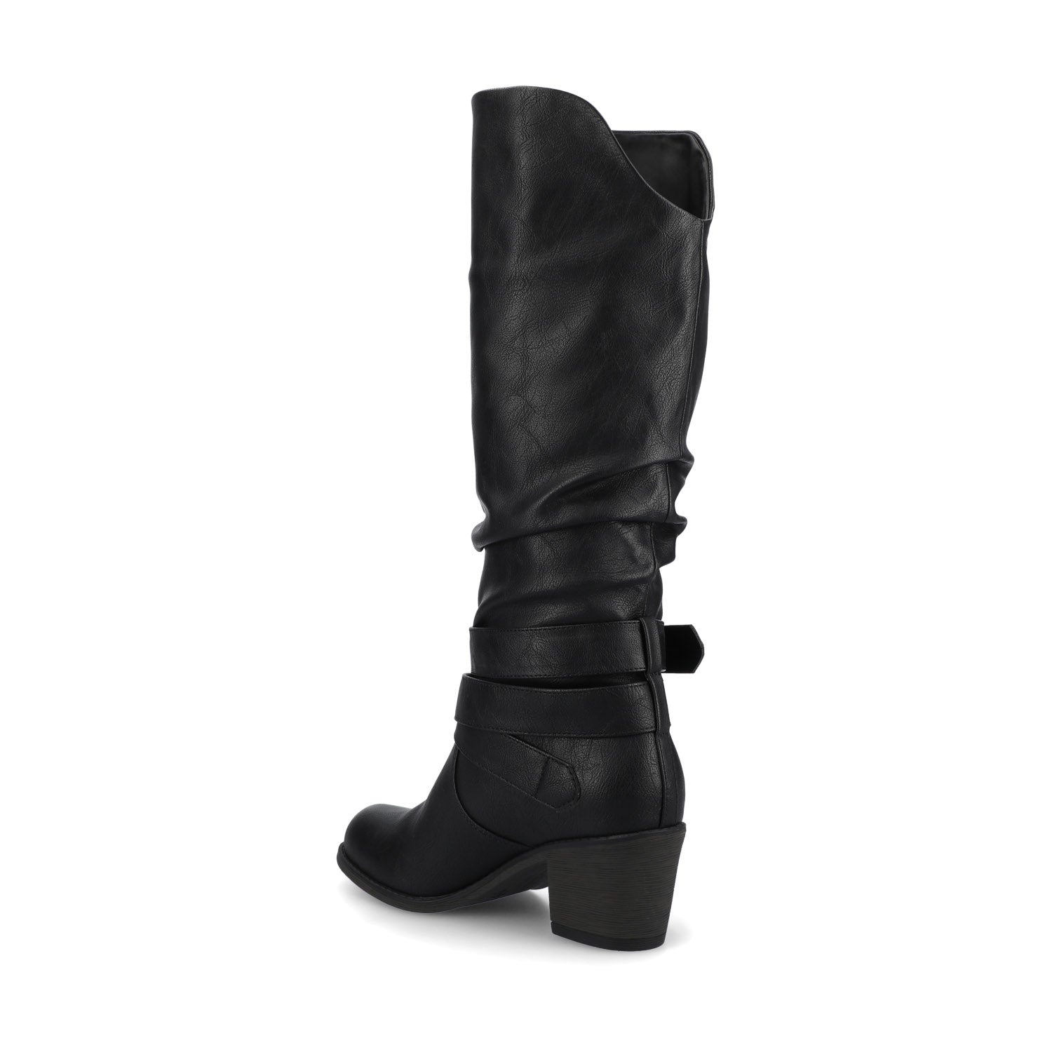 LATE KNEE-HIGH WESTERN BOOTS IN VEGAN LEATHER - Black PU
