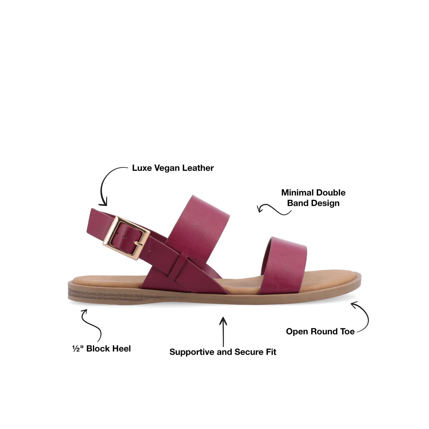 LAVINE STATEMENT MULTI STRAP SANDALS IN WIDE - Raspberry