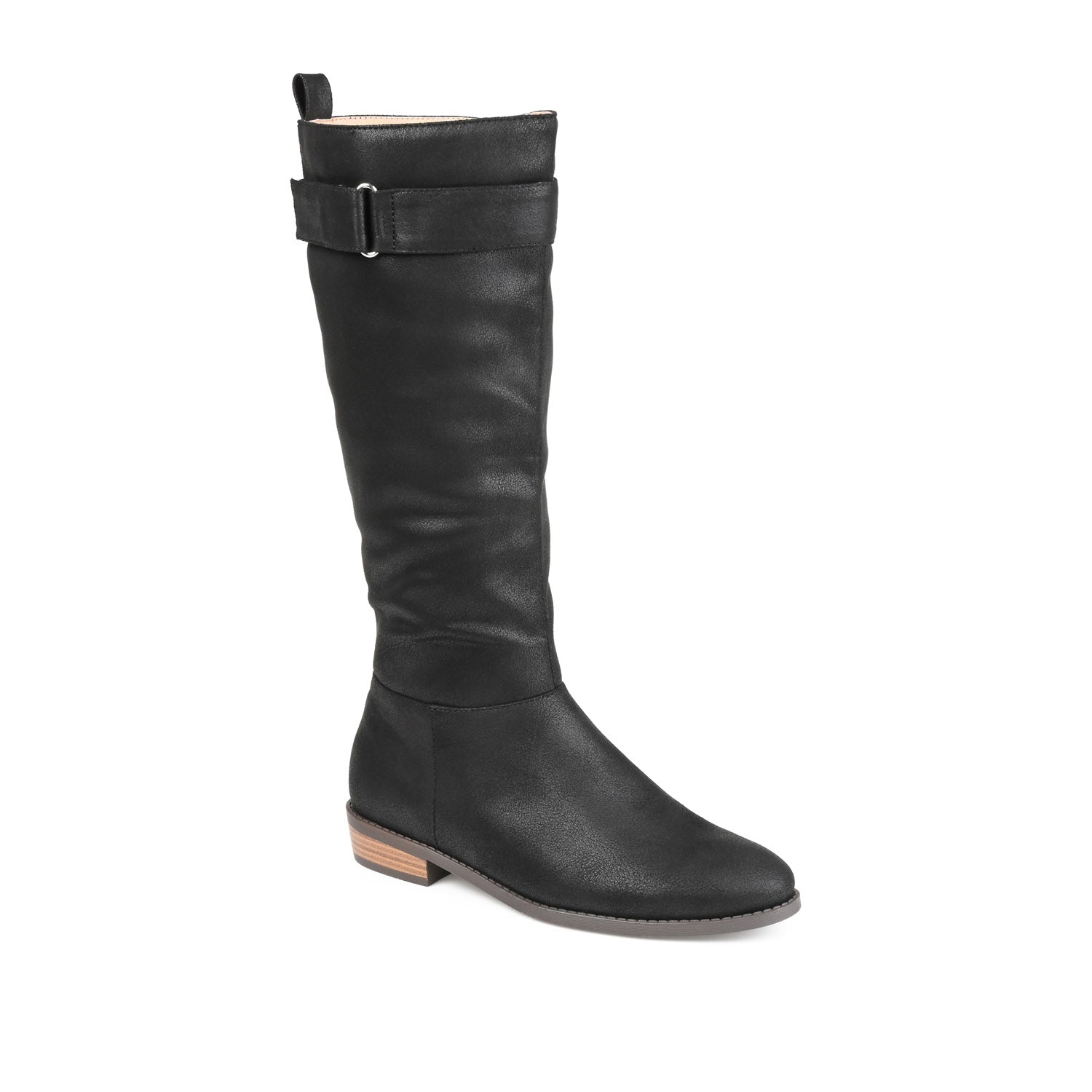 LELANNI KNEE-HIGH BOOTS IN VEGAN LEATHER - Black PU