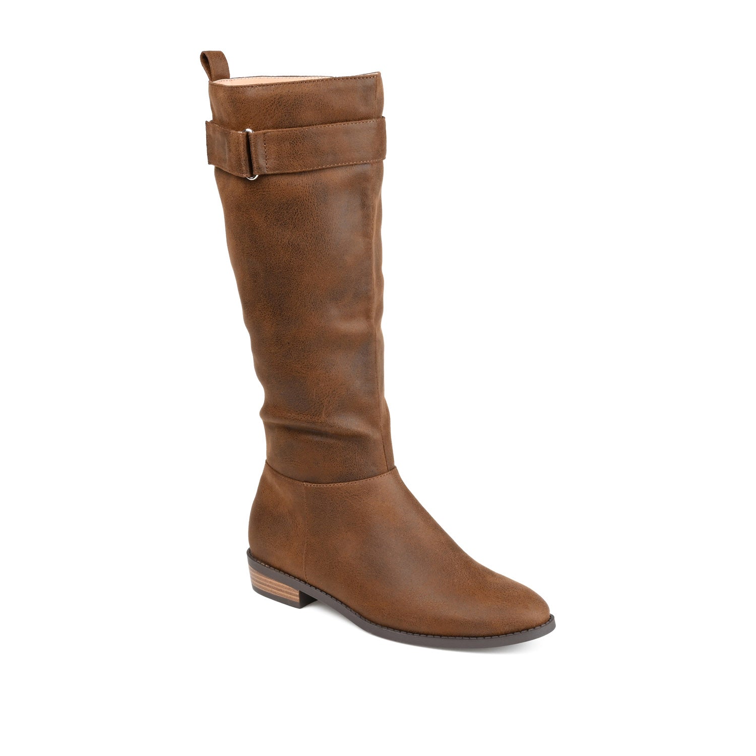 LELANNI KNEE-HIGH BOOTS IN VEGAN LEATHER - Brown PU