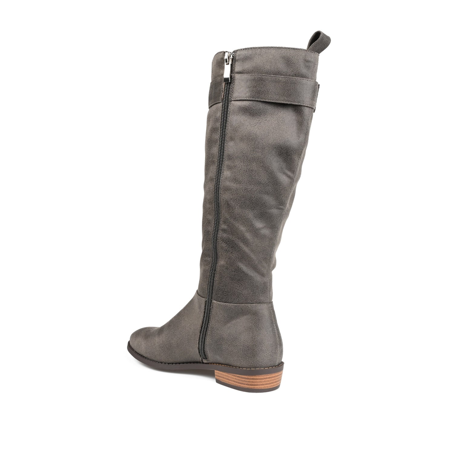 LELANNI KNEE-HIGH BOOTS IN VEGAN LEATHER - Grey PU