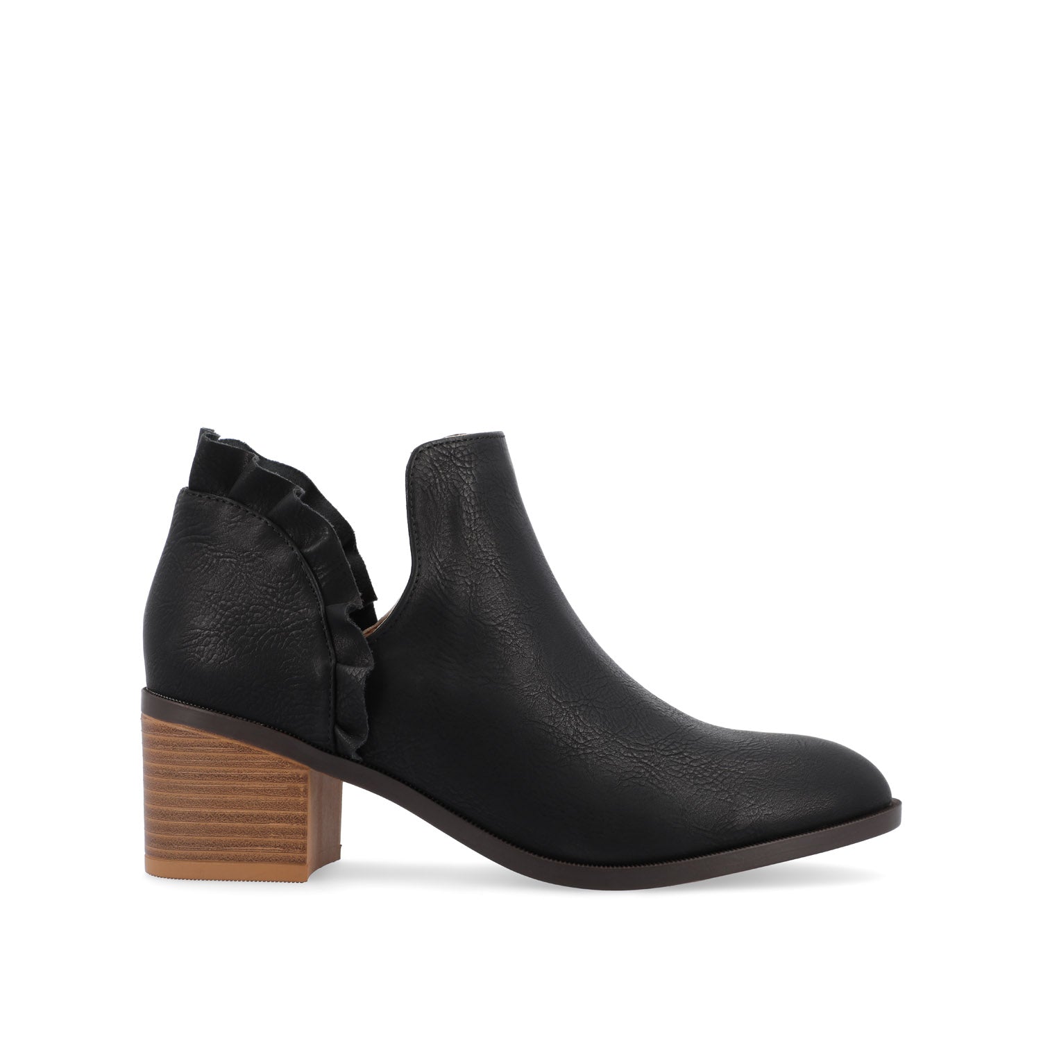 LENNIE BLOCK HEELED BOOTIES IN VEGAN LEATHER - Black