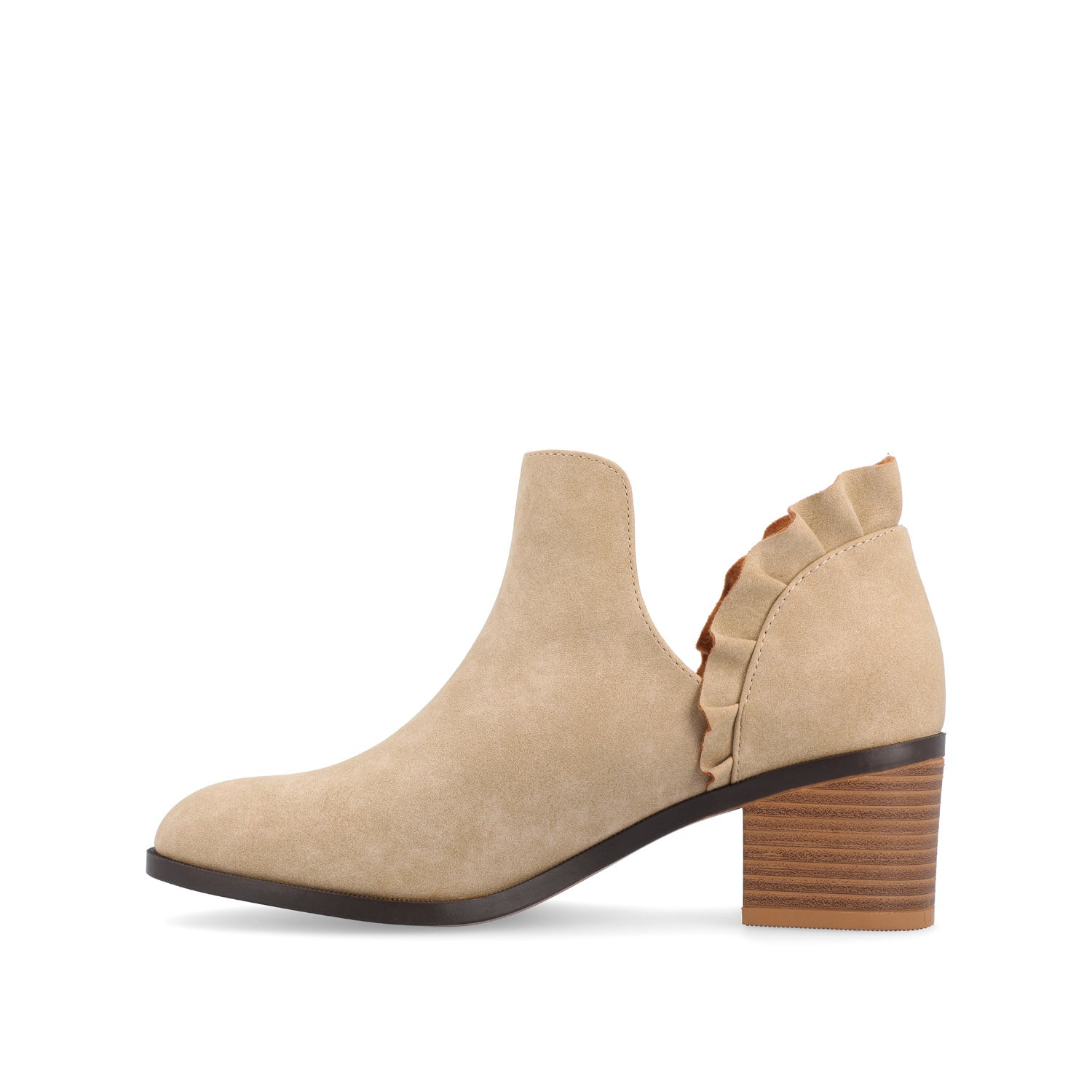 LENNIE BLOCK HEELED BOOTIES IN VEGAN LEATHER - Taupe