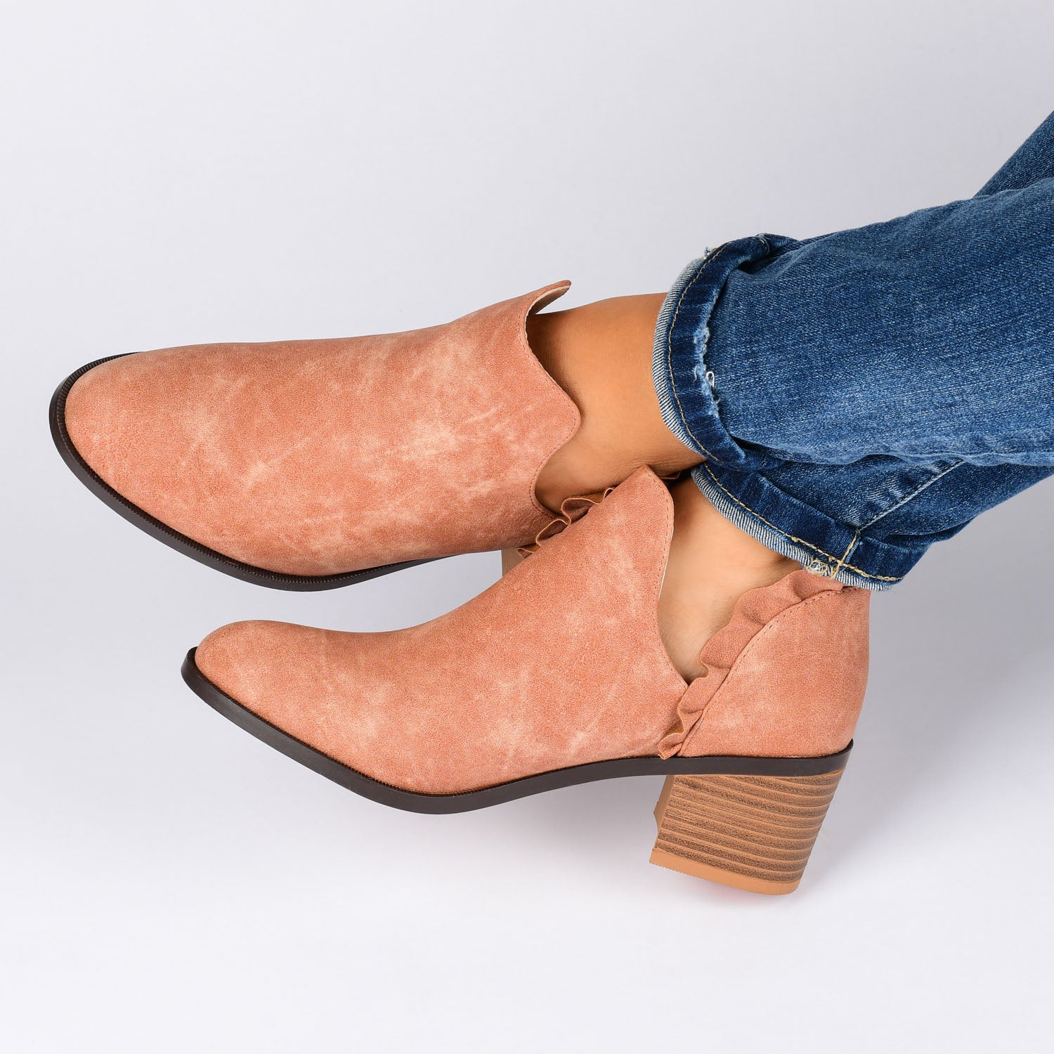 LENNIE BLOCK HEELED BOOTIES IN VEGAN LEATHER