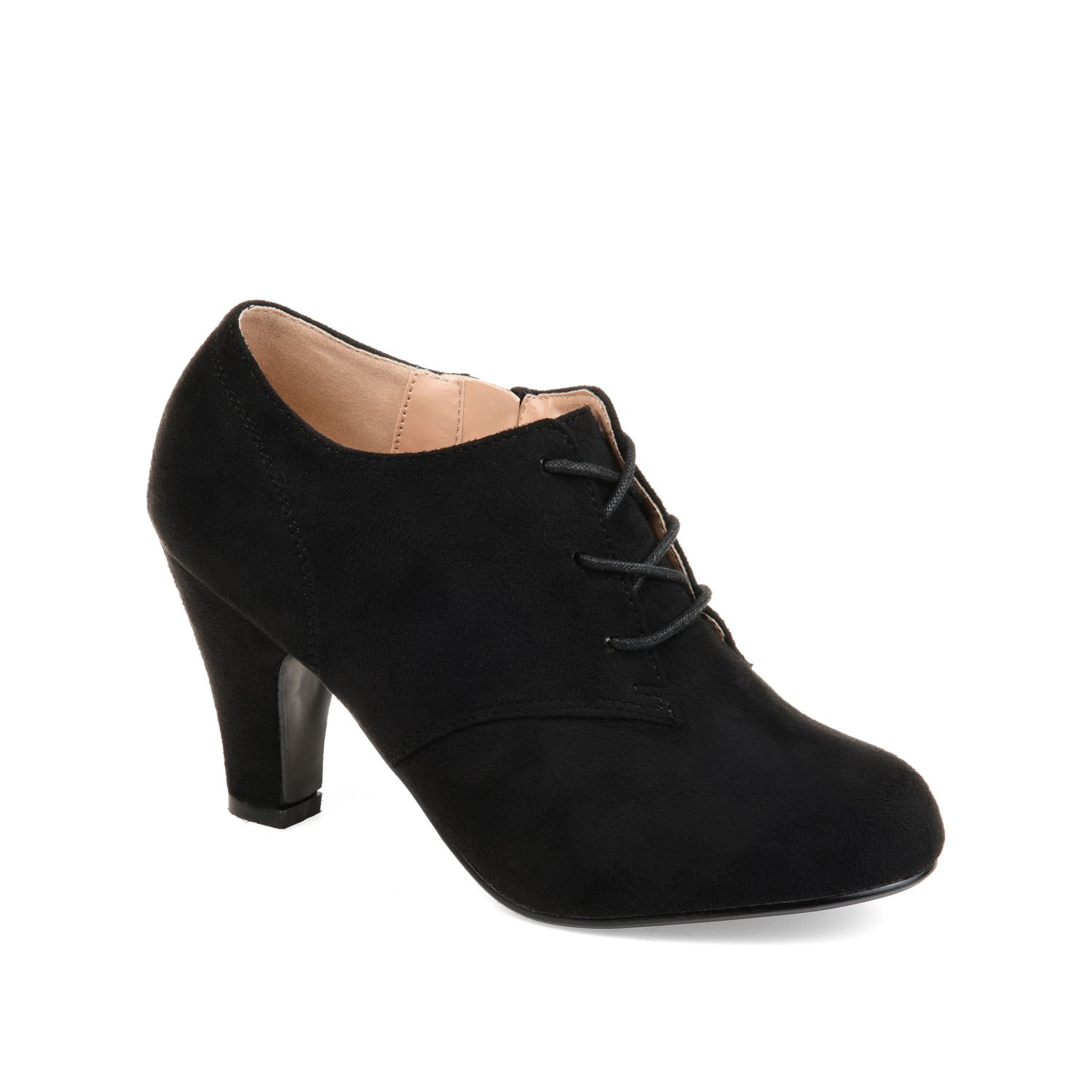 LEONA LACE-UP BOOTIES IN WIDE - Black