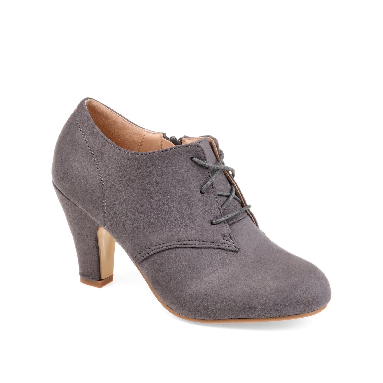 LEONA LACE-UP BOOTIES IN WIDE - Grey