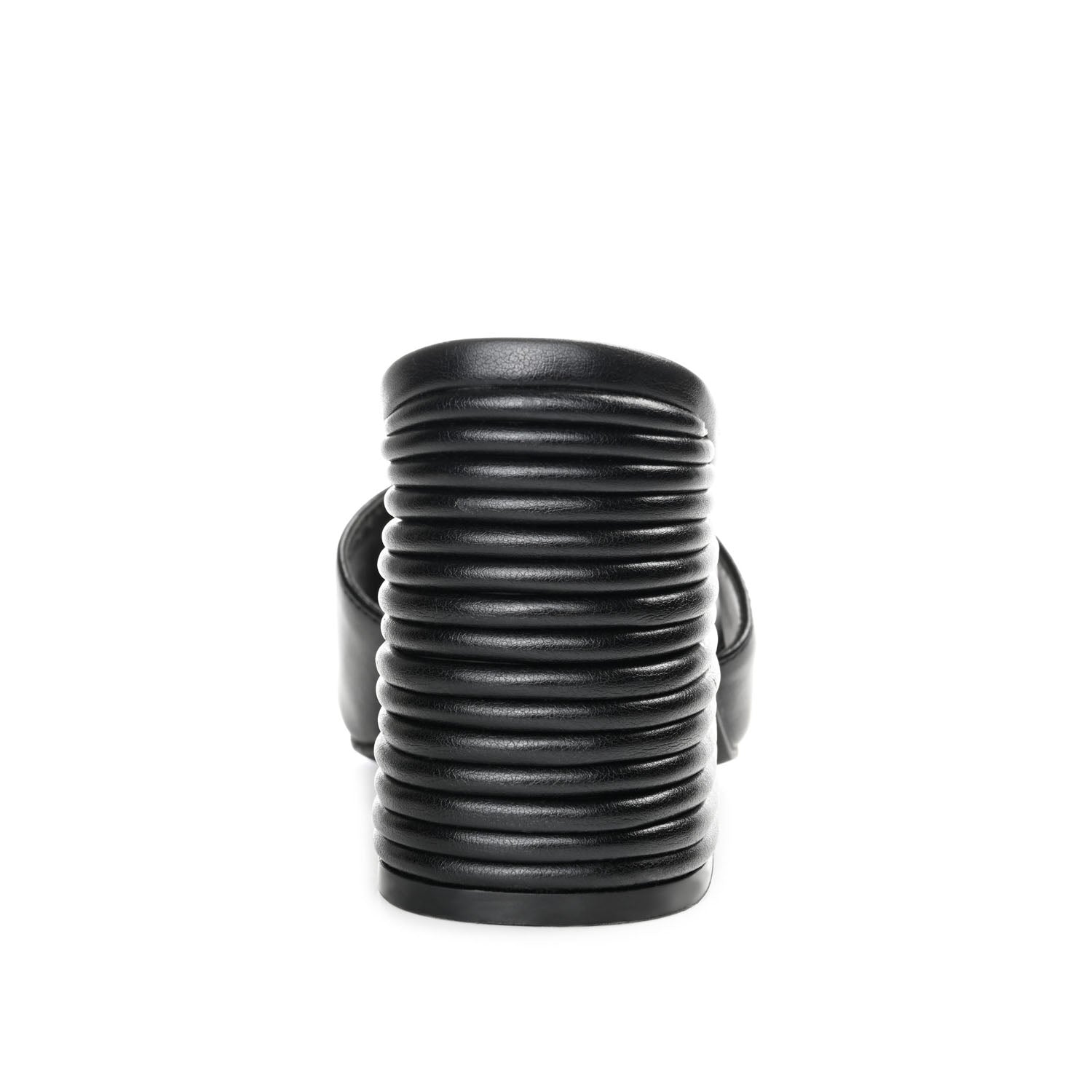 LESLEE MULE HEELS IN VEGAN LEATHER - Black