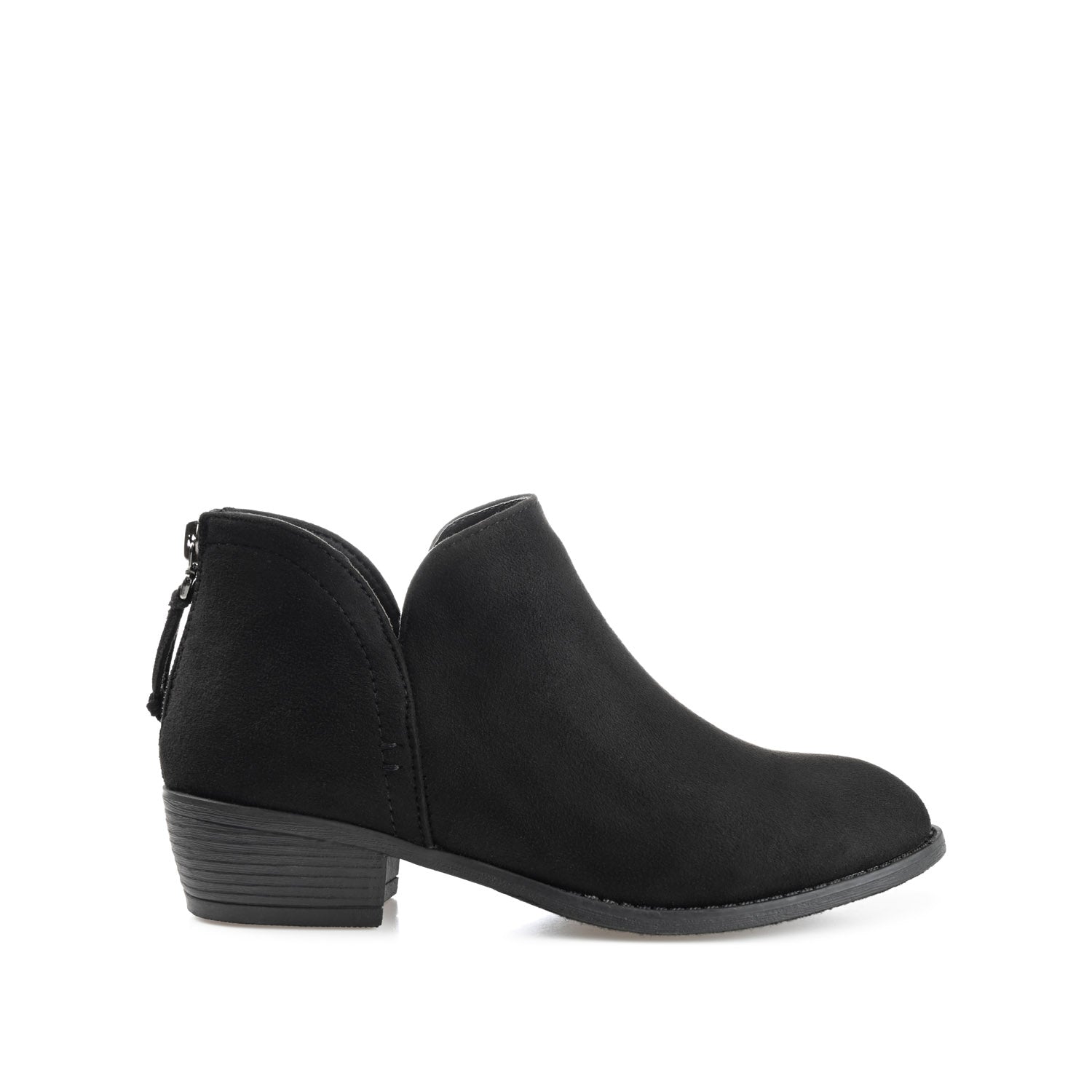 LIVVY ZIP-UP BOOTIES IN FAUX SUEDE - Black