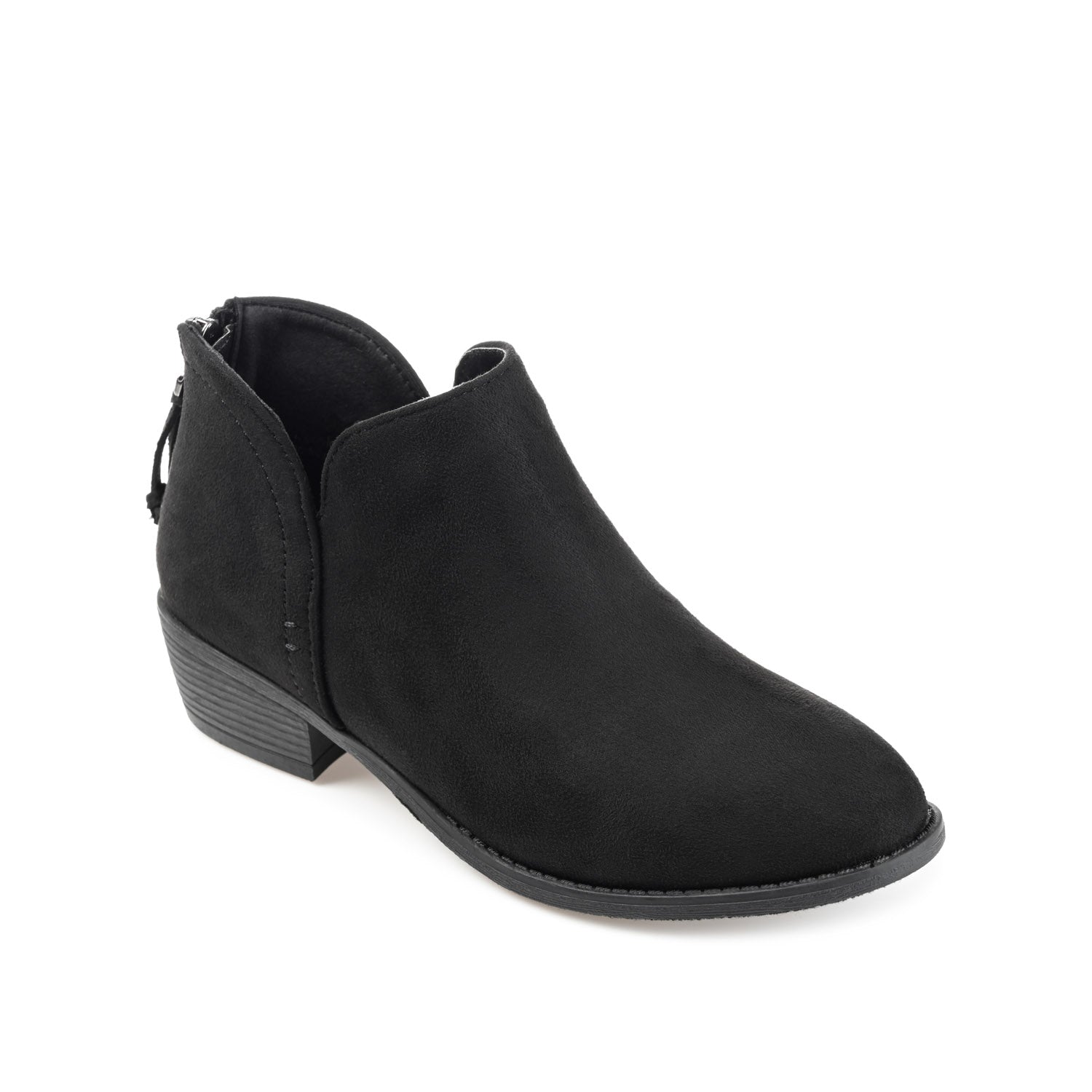 LIVVY ZIP-UP BOOTIES IN FAUX SUEDE - Black