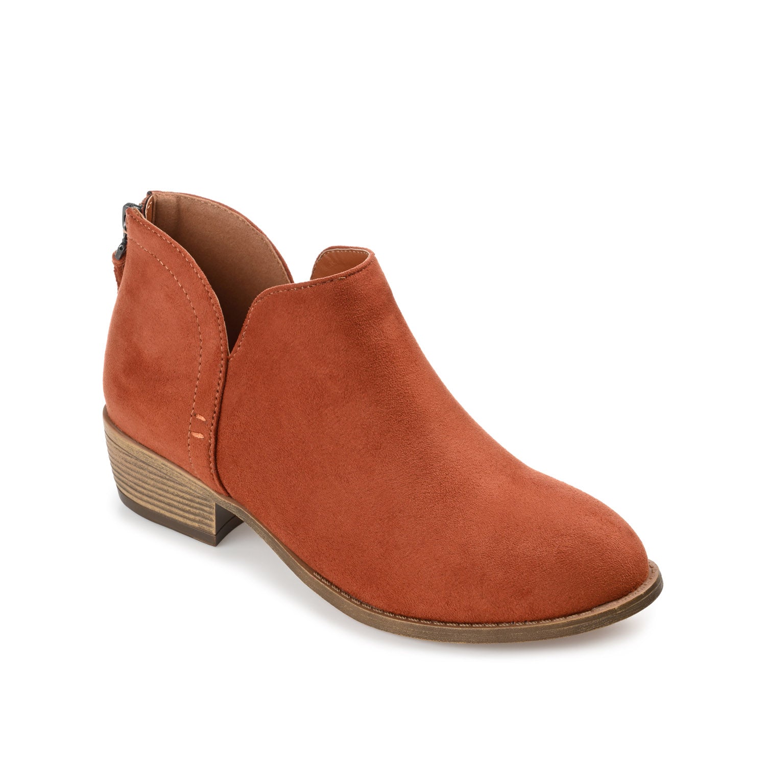 LIVVY FAUX SUEDE ZIP-UP BOOTIES IN WIDE