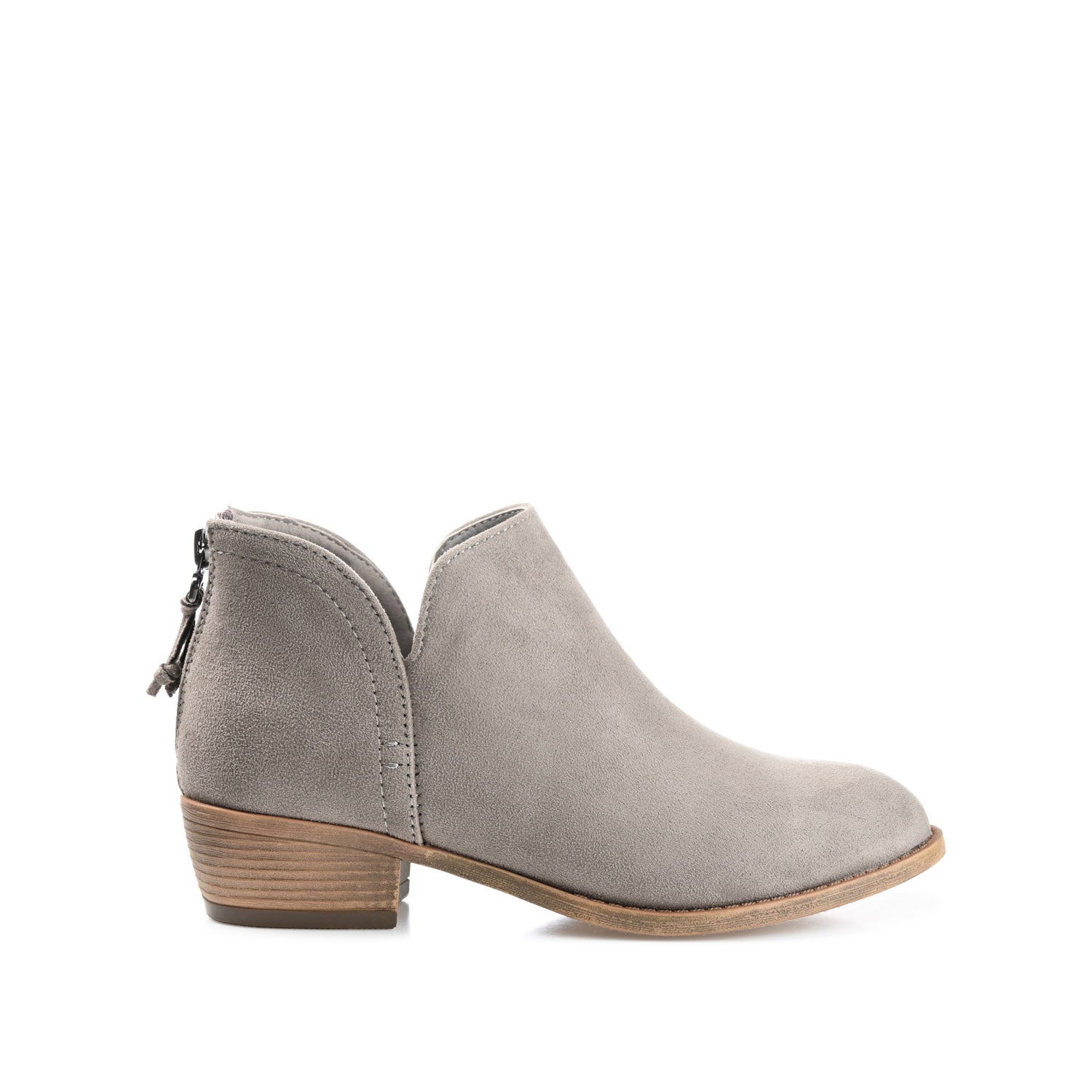 LIVVY FAUX SUEDE ZIP-UP BOOTIES IN WIDE