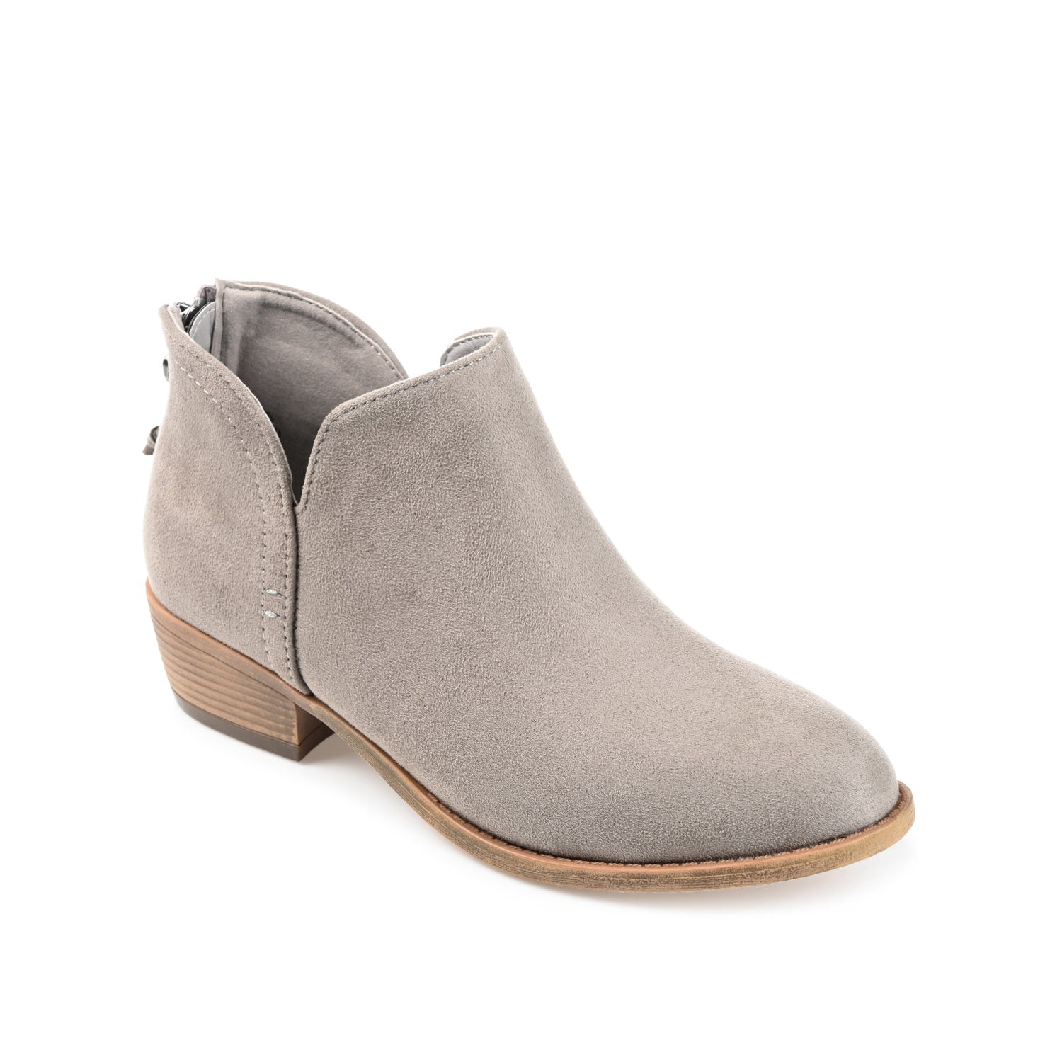 LIVVY FAUX SUEDE ZIP-UP BOOTIES IN WIDE