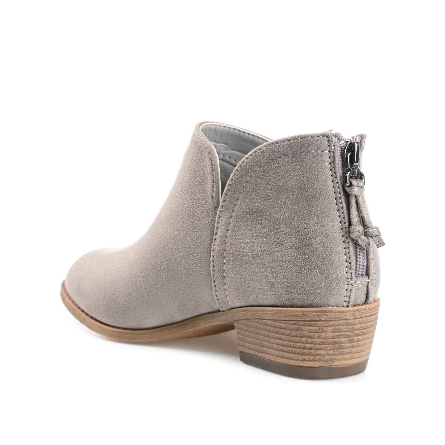 LIVVY ZIP-UP BOOTIES IN FAUX SUEDE - Grey