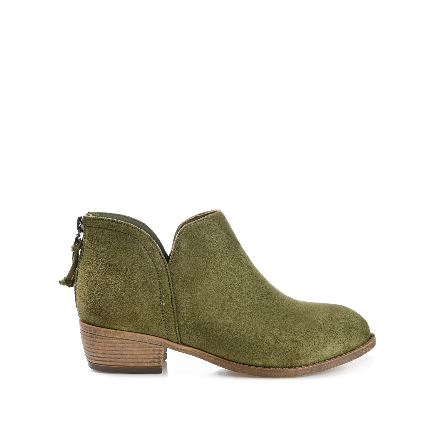 LIVVY FAUX SUEDE ZIP-UP BOOTIES IN WIDE