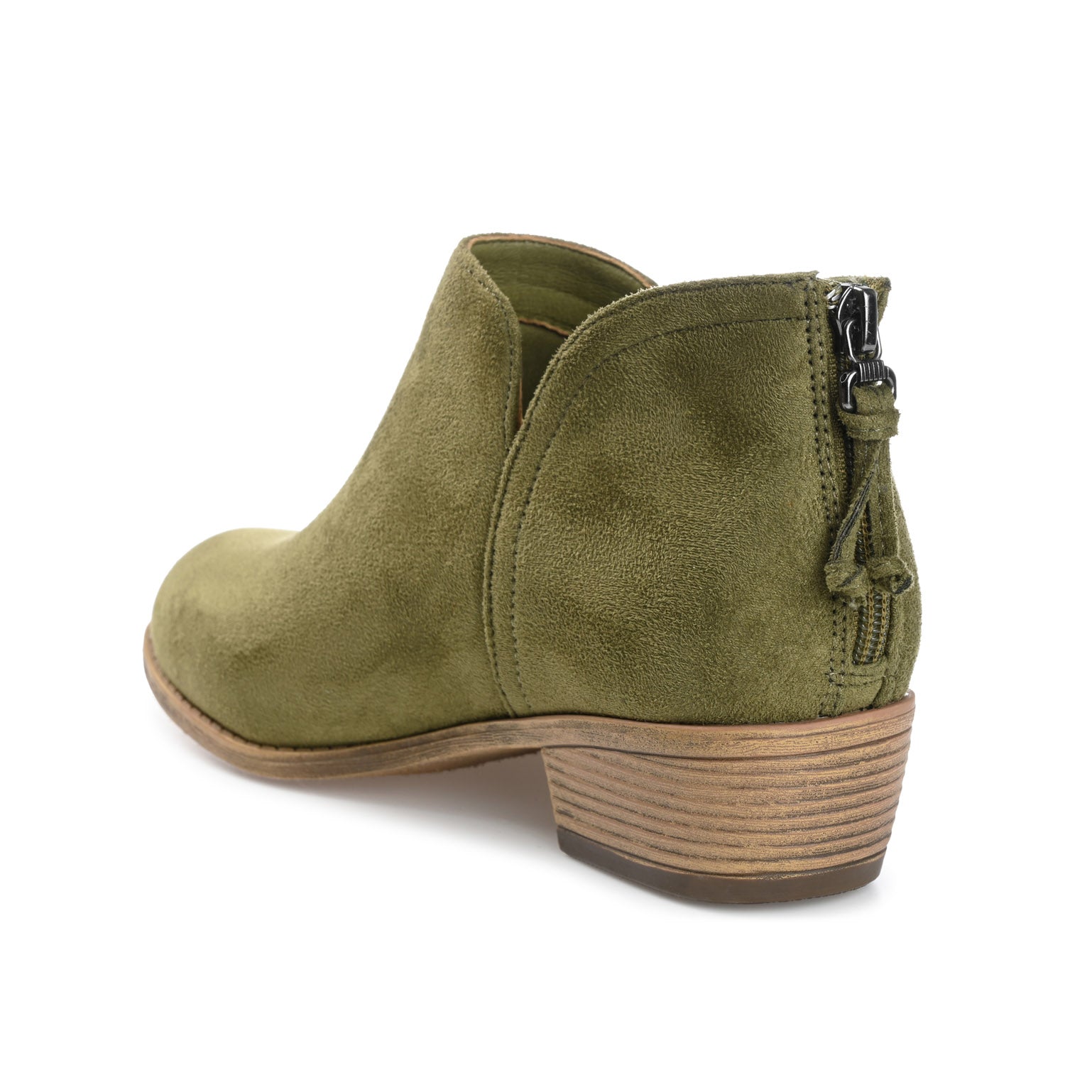 LIVVY FAUX SUEDE ZIP-UP BOOTIES IN WIDE