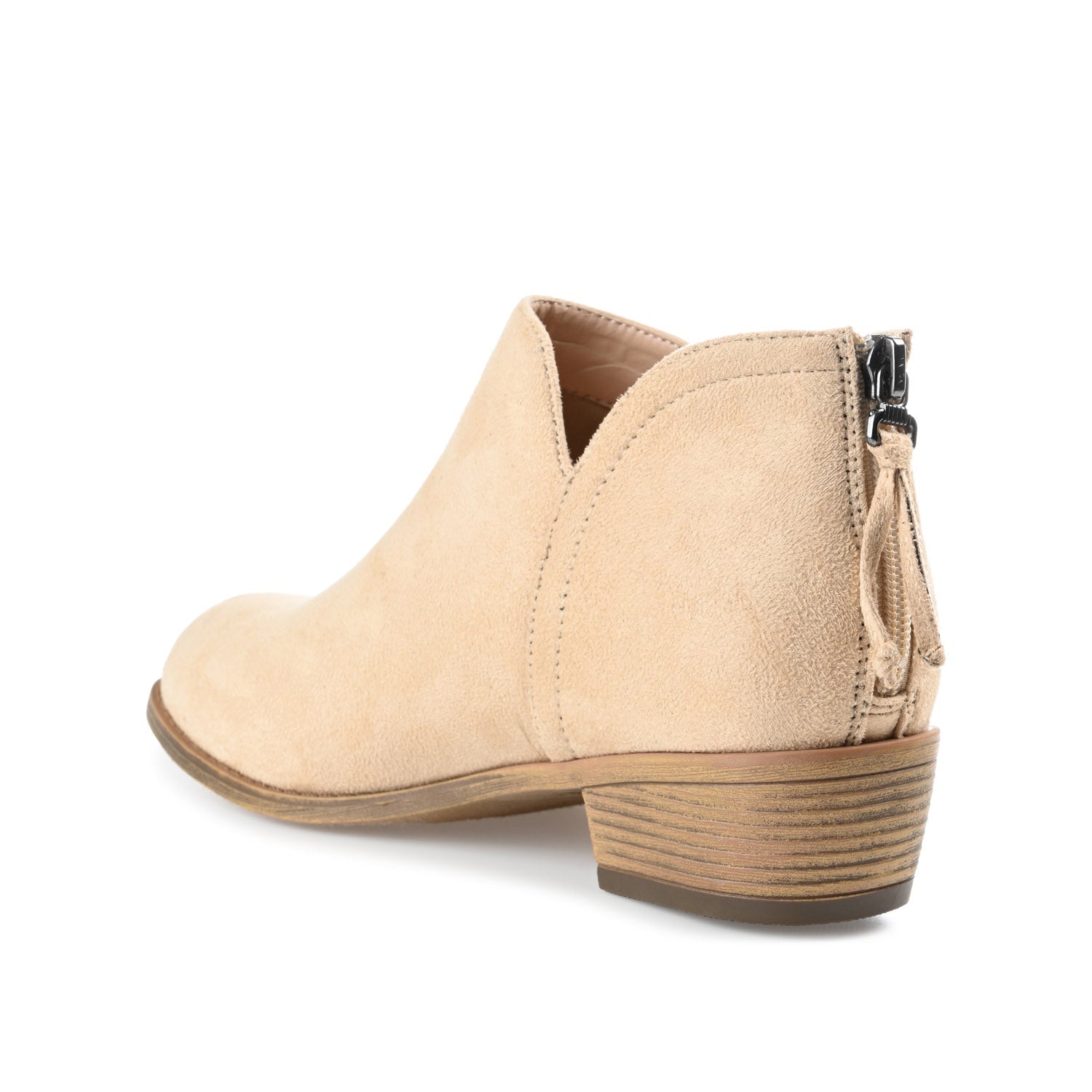 LIVVY ZIP-UP BOOTIES IN FAUX SUEDE - Tan