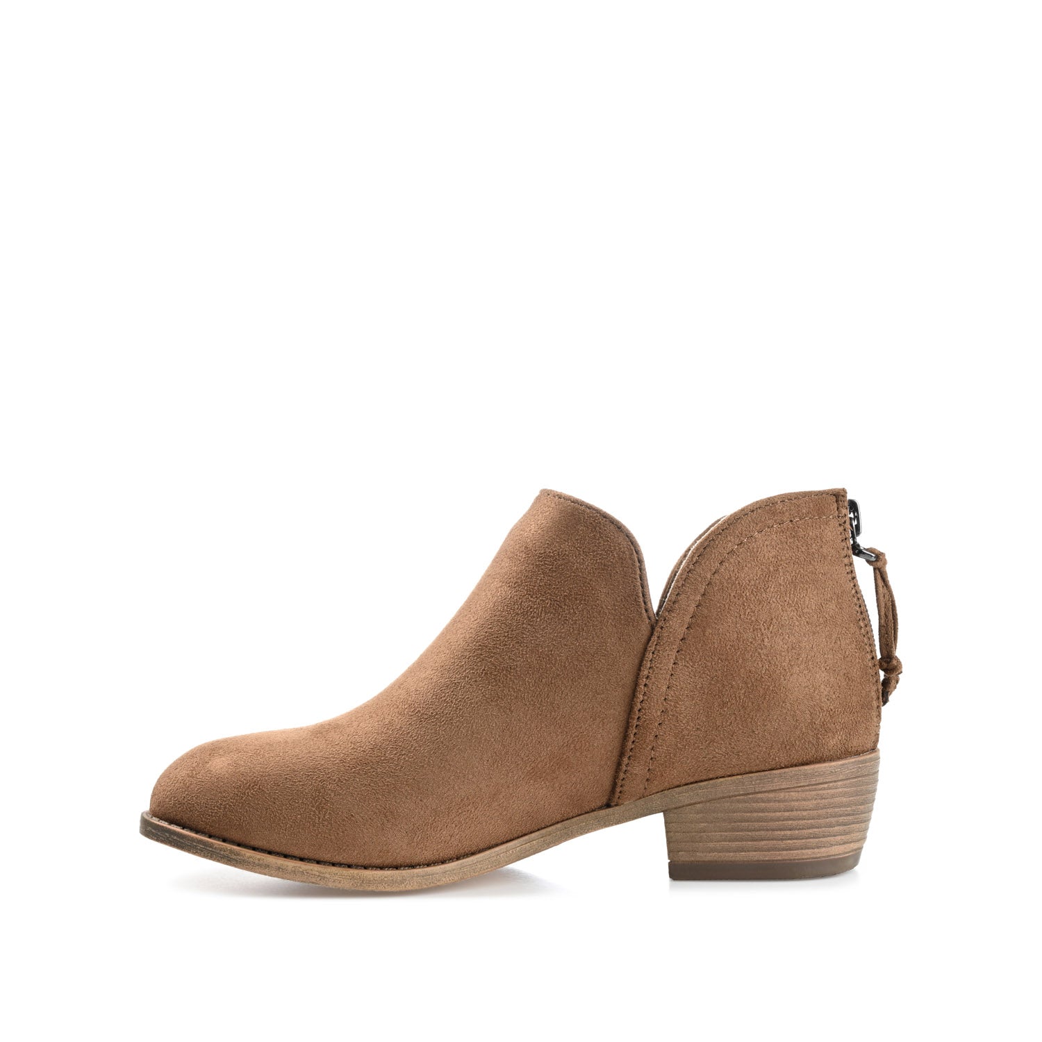 LIVVY FAUX SUEDE ZIP-UP BOOTIES IN WIDE