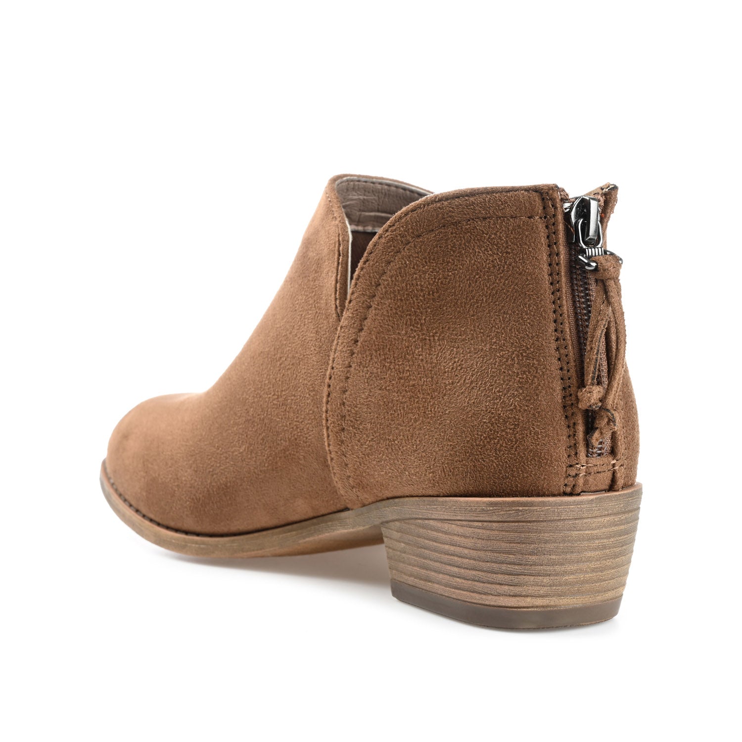LIVVY FAUX SUEDE ZIP-UP BOOTIES IN WIDE