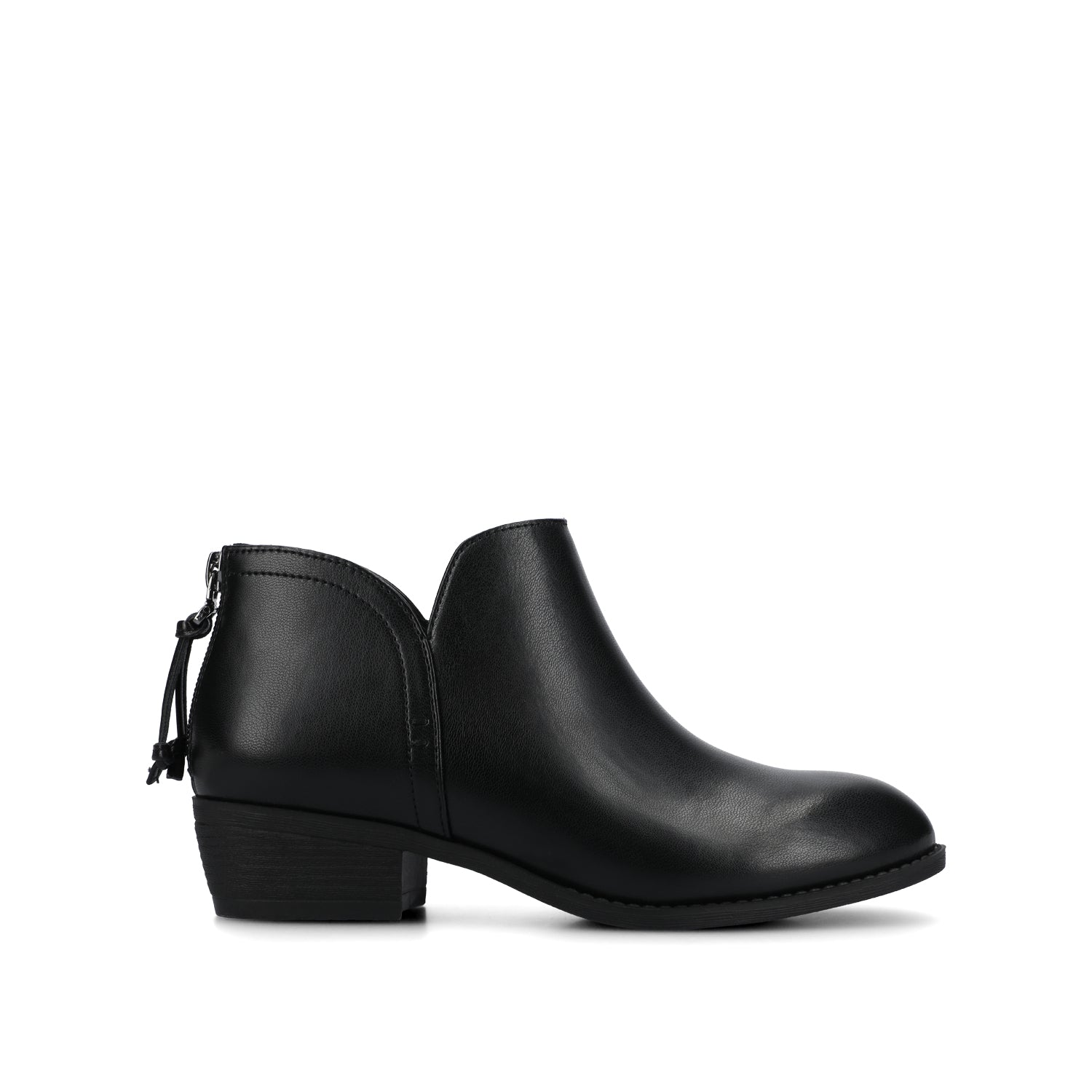 Wide Width Closed Toe Black Booties SHIBEVER Women's Leather Ankle Boots, Low  Heel, Pointed Toe, Slip