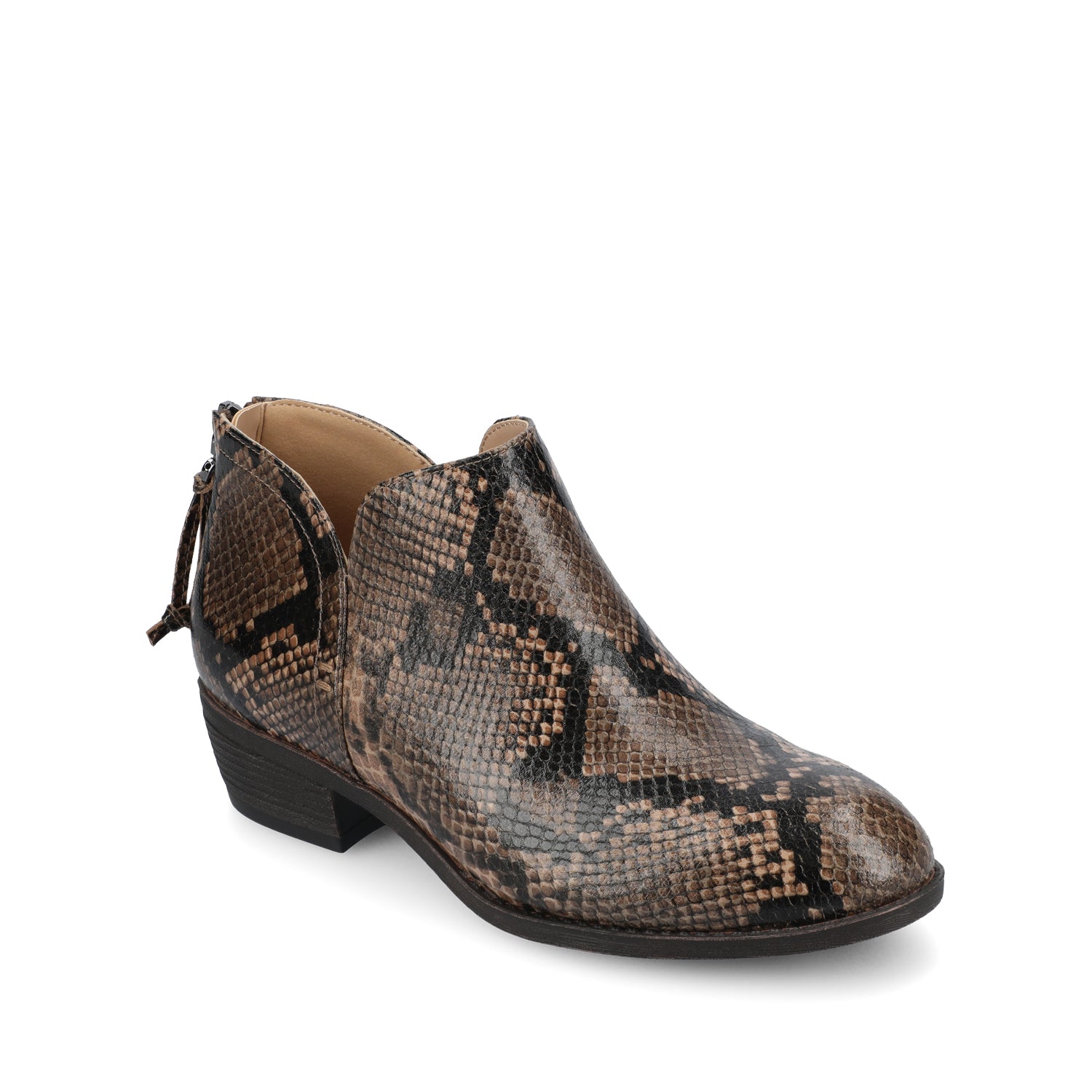LIVVY ZIP-UP BOOTIES IN WIDE - Brown Snake