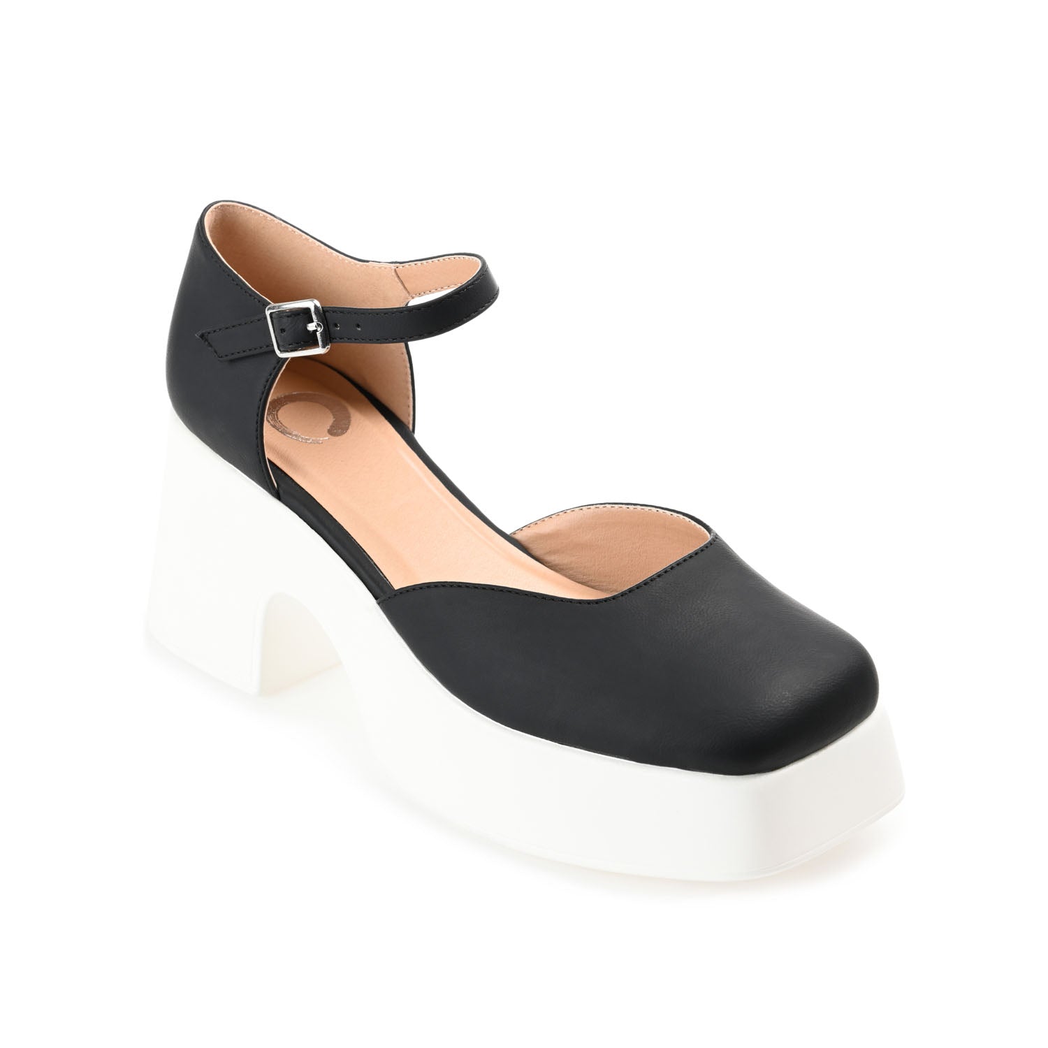 LIZAA PLATFORM D'ORSAY IN VEGAN LEATHER - Black