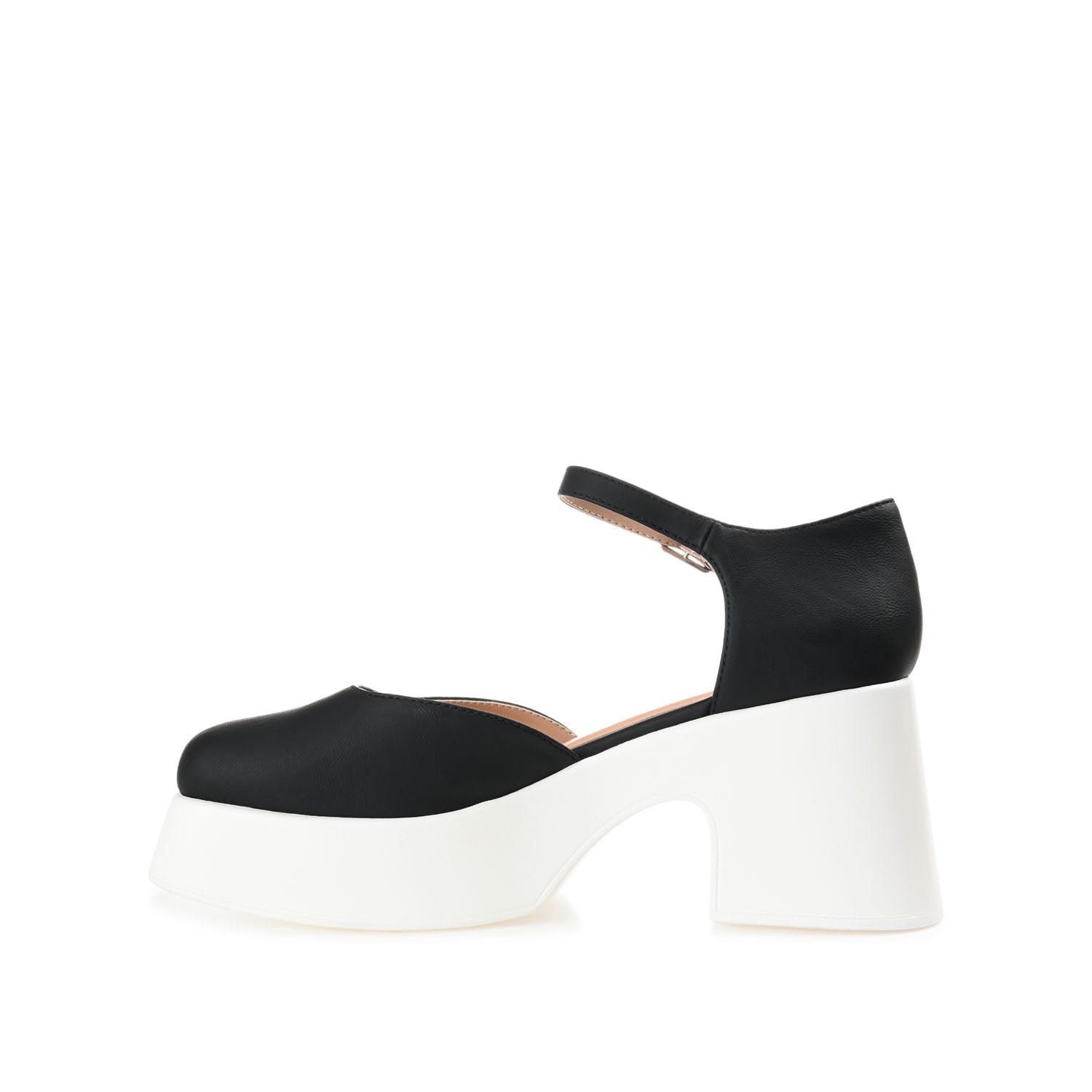 LIZAA PLATFORM D'ORSAY IN VEGAN LEATHER - Black