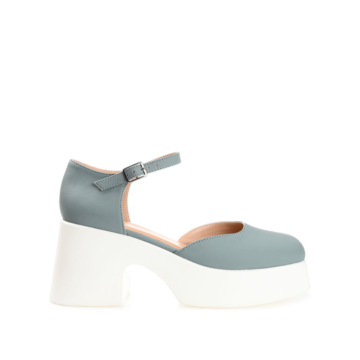 LIZAA PLATFORM D'ORSAY IN VEGAN LEATHER - Blue