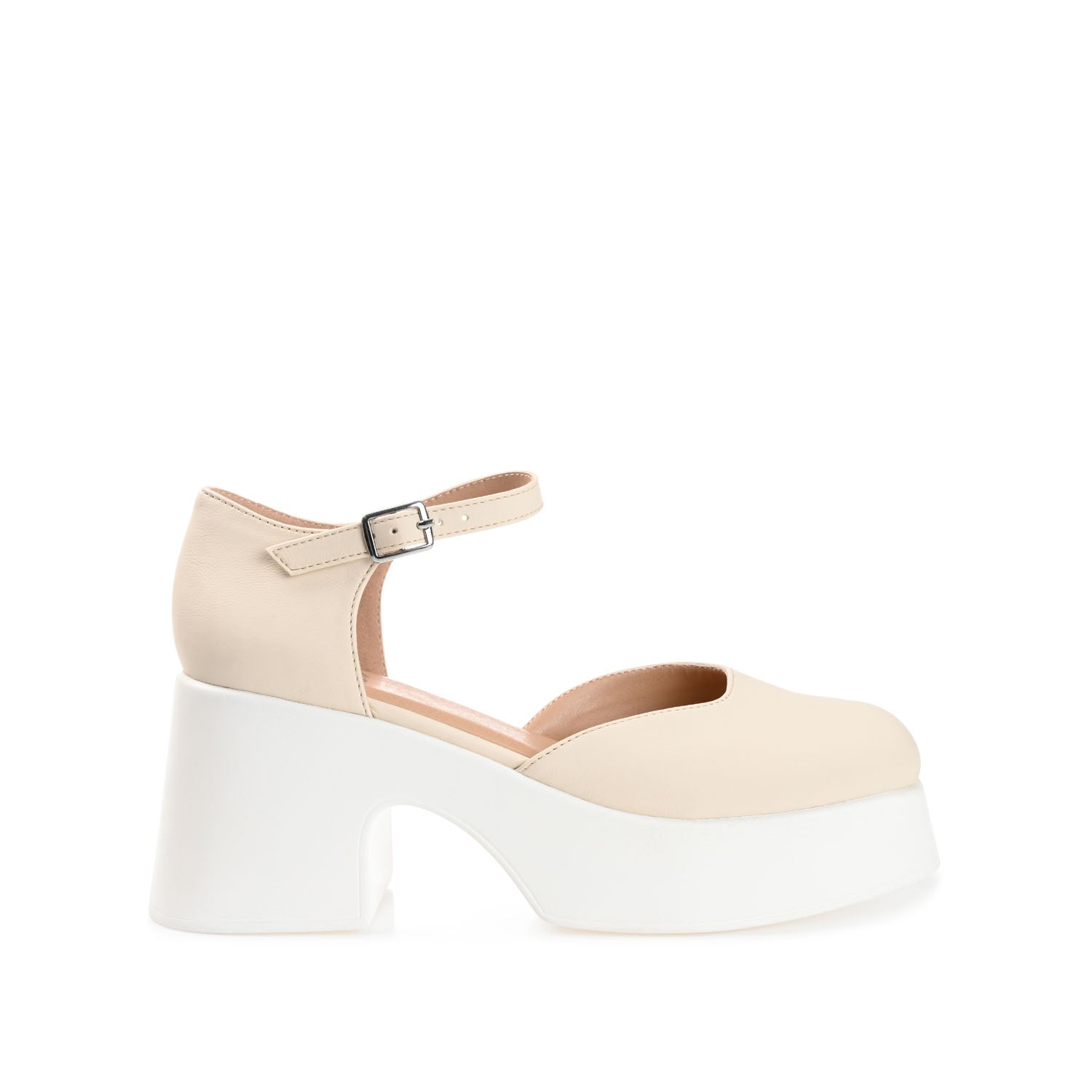 LIZAA PLATFORM D'ORSAY IN VEGAN LEATHER - Bone