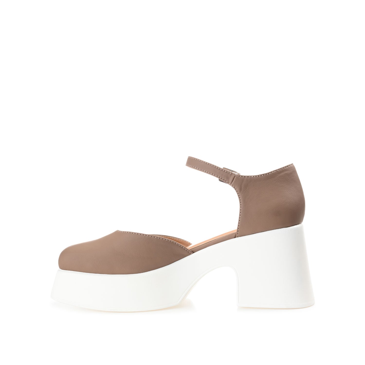 LIZAA PLATFORM D'ORSAY IN VEGAN LEATHER - Taupe